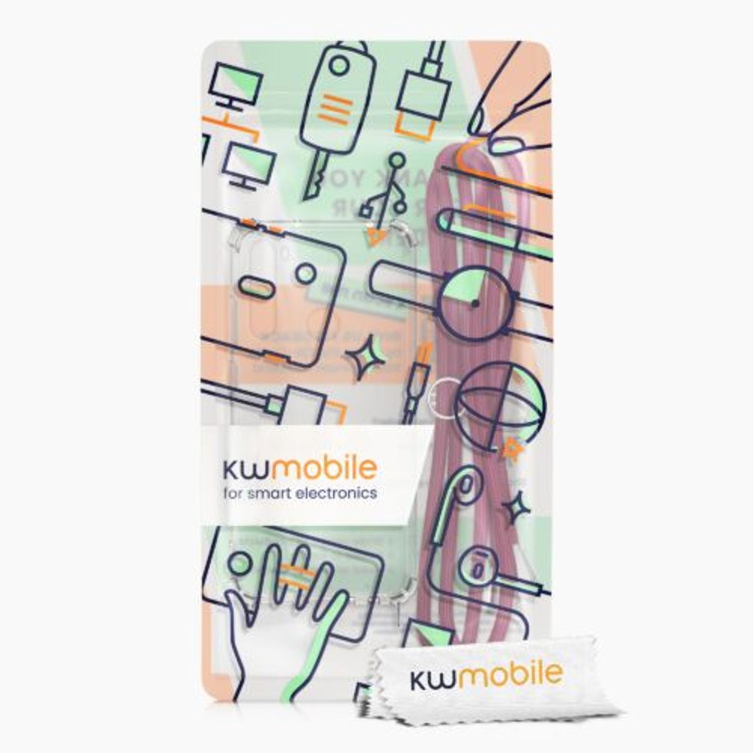 Husa Kwmobile pentru Xiaomi Redmi Note 8, Silicon, Transparent/Rosu, 50183.20 fotografia produsului View 3 L