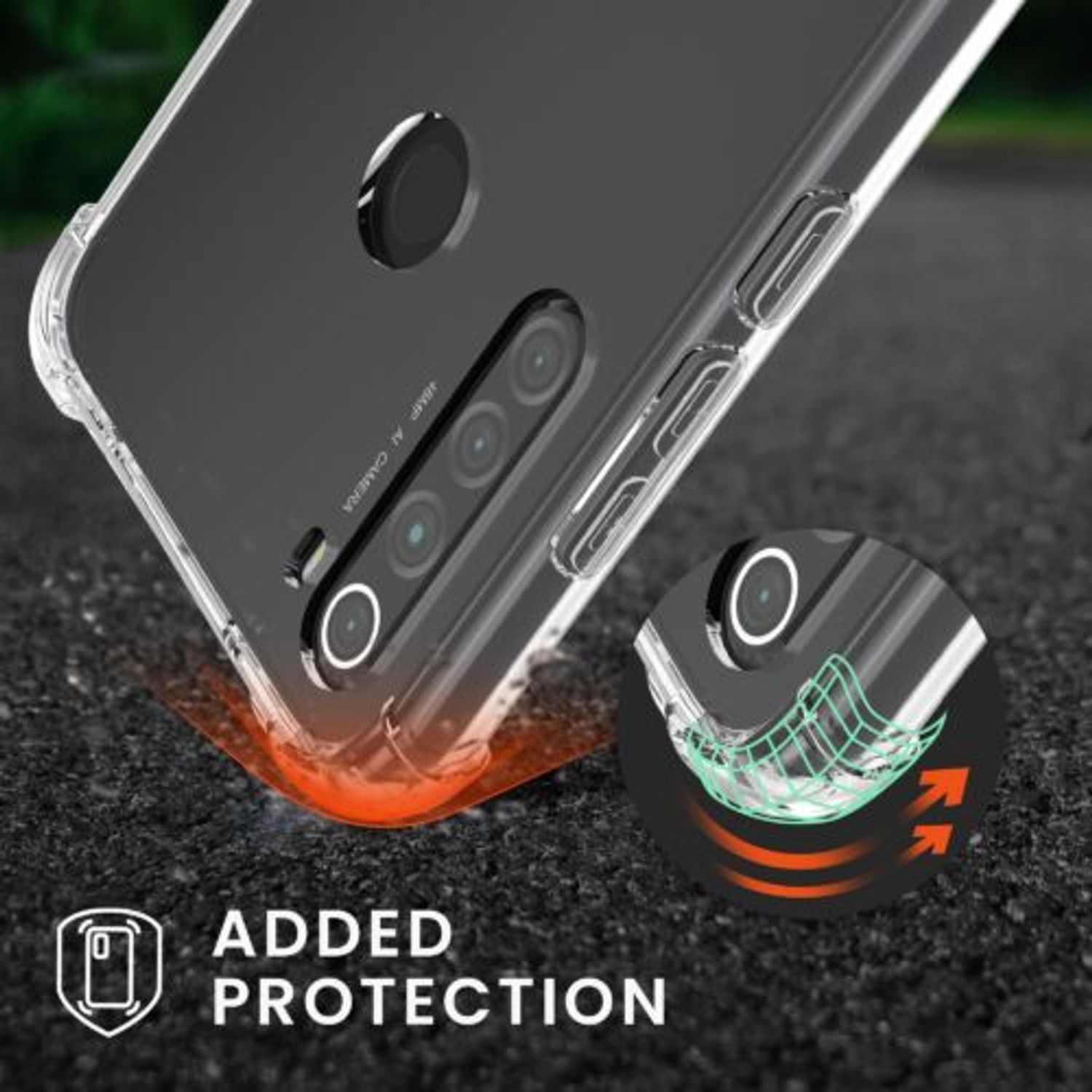 Husa Kwmobile pentru Xiaomi Redmi Note 8, Silicon, Transparent/Rosu, 50183.20 fotografia produsului View 8 L