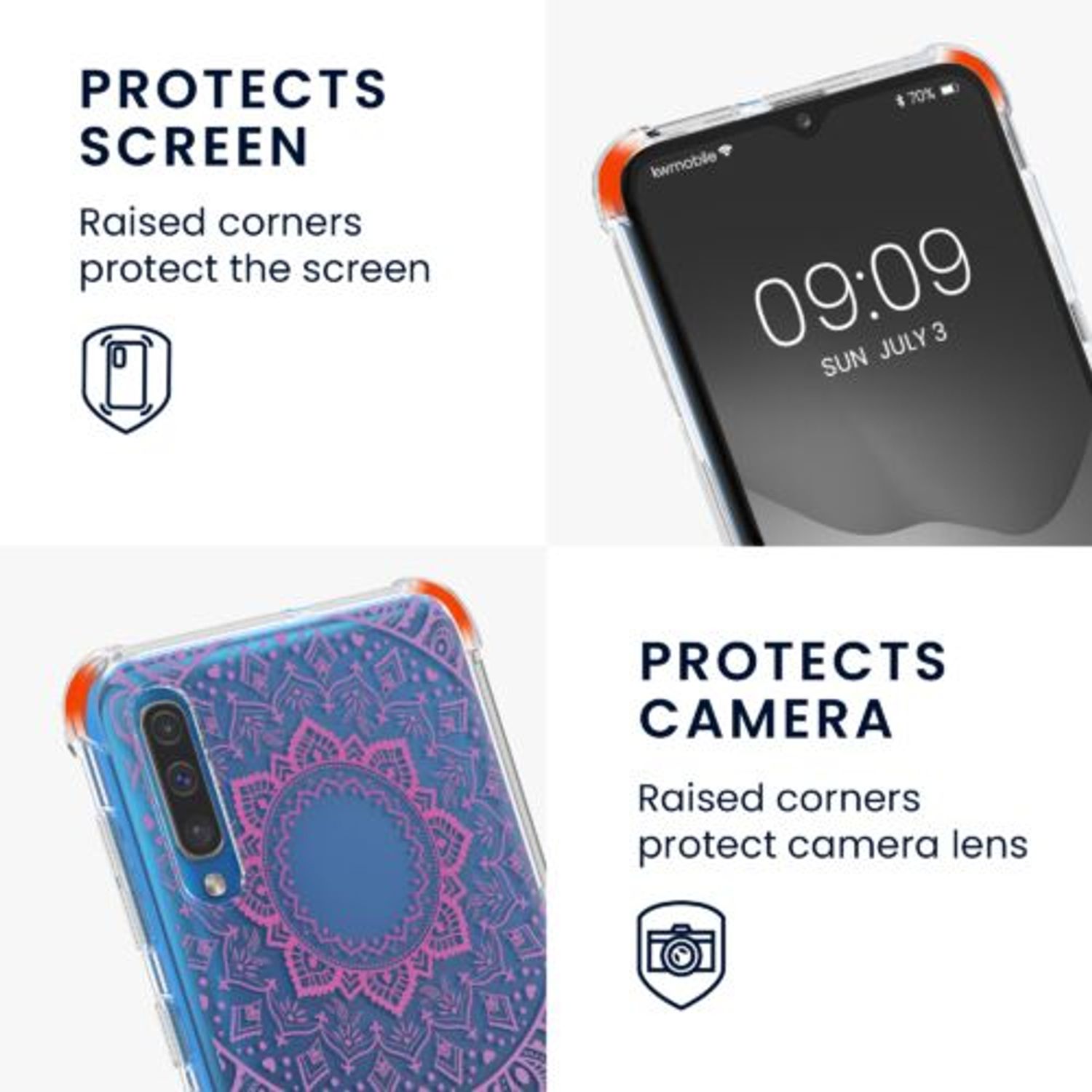 Husa Kwmobile pentru Samsung Galaxy A50, Silicon, Multicolor, 49348.03 fotografia produsului View 5 L