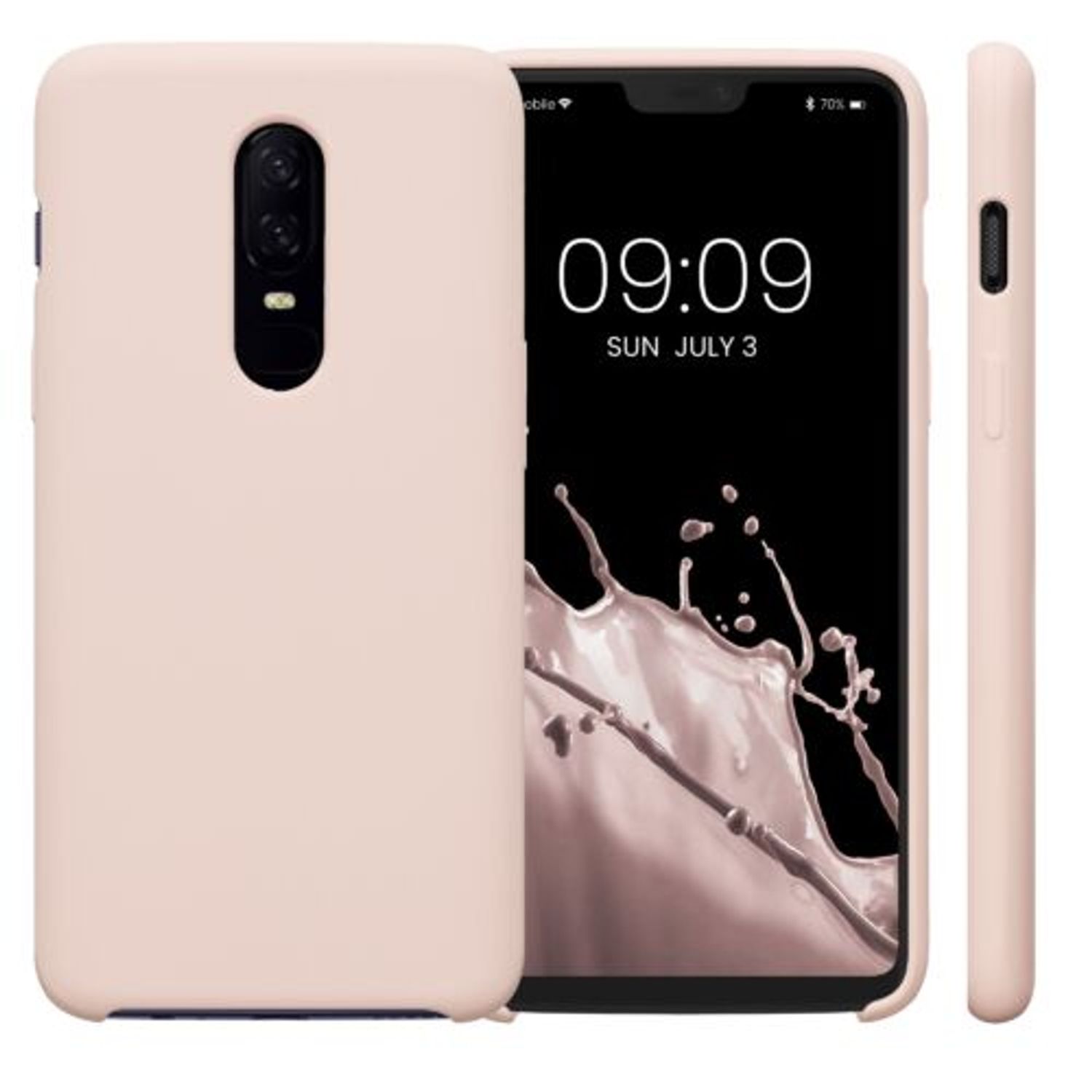 Husa Kwmobile pentru OnePlus 6, Silicon, Crem, 46122.225 fotografia produsului