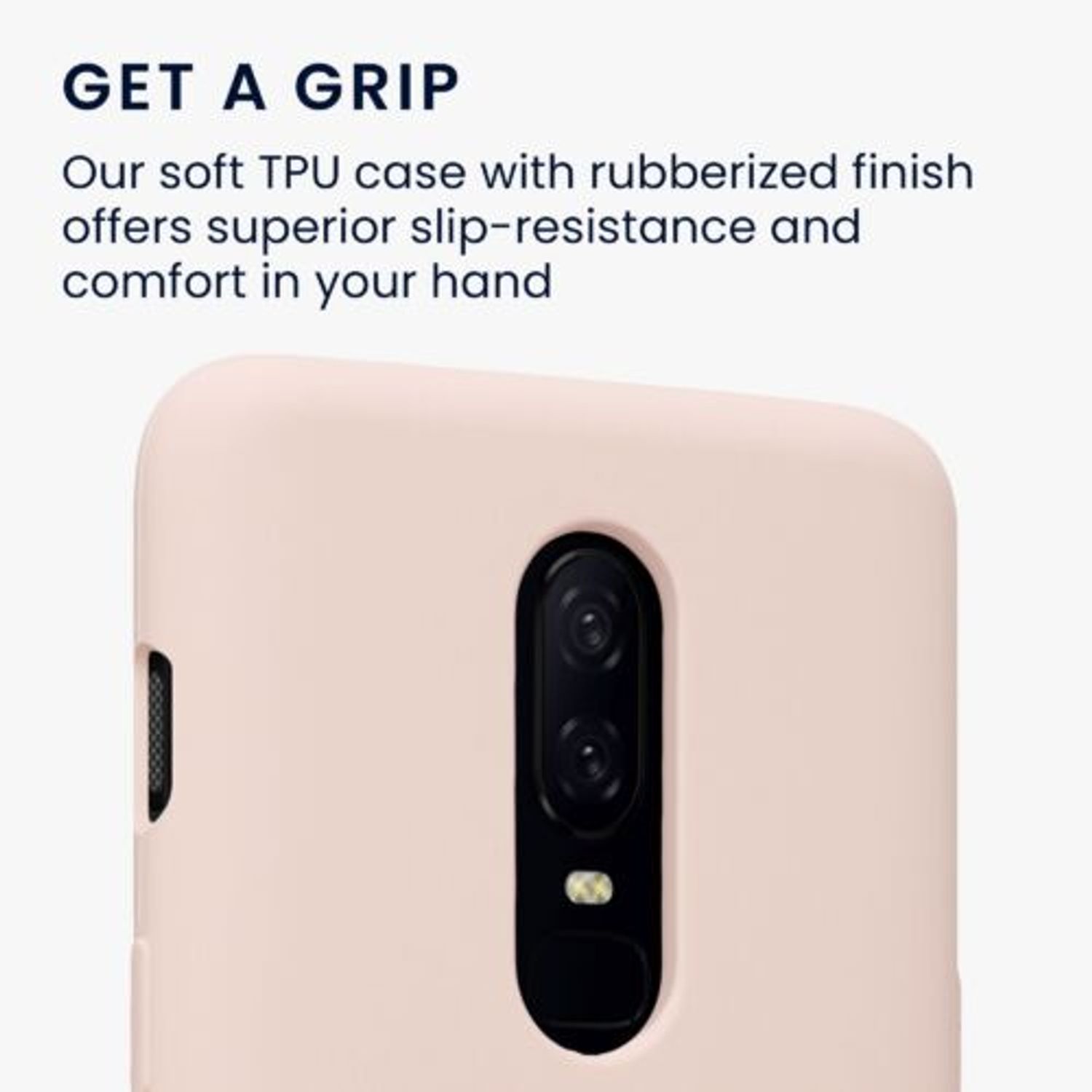 Husa Kwmobile pentru OnePlus 6, Silicon, Crem, 46122.225 fotografia produsului View 3 L