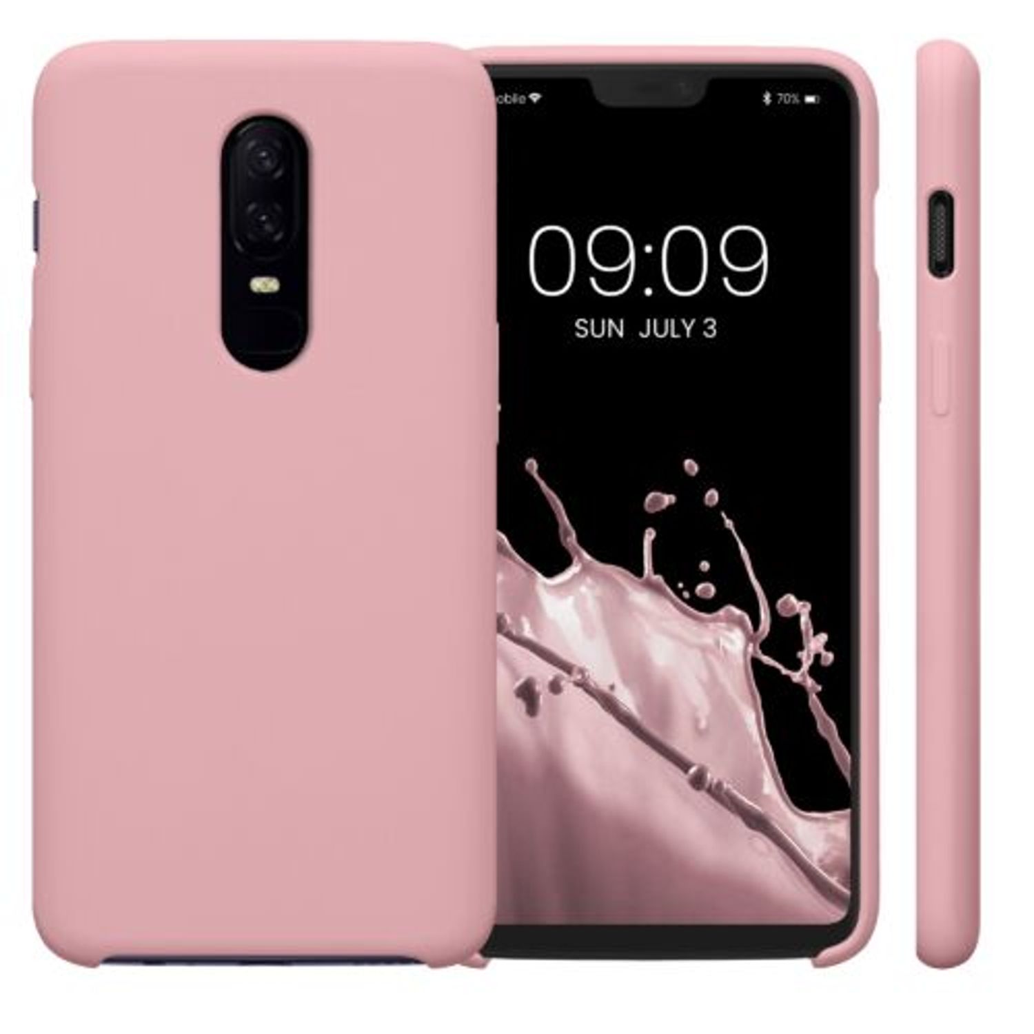 Husa Kwmobile pentru OnePlus 6, Silicon, Roz, 46122.193 fotografia produsului