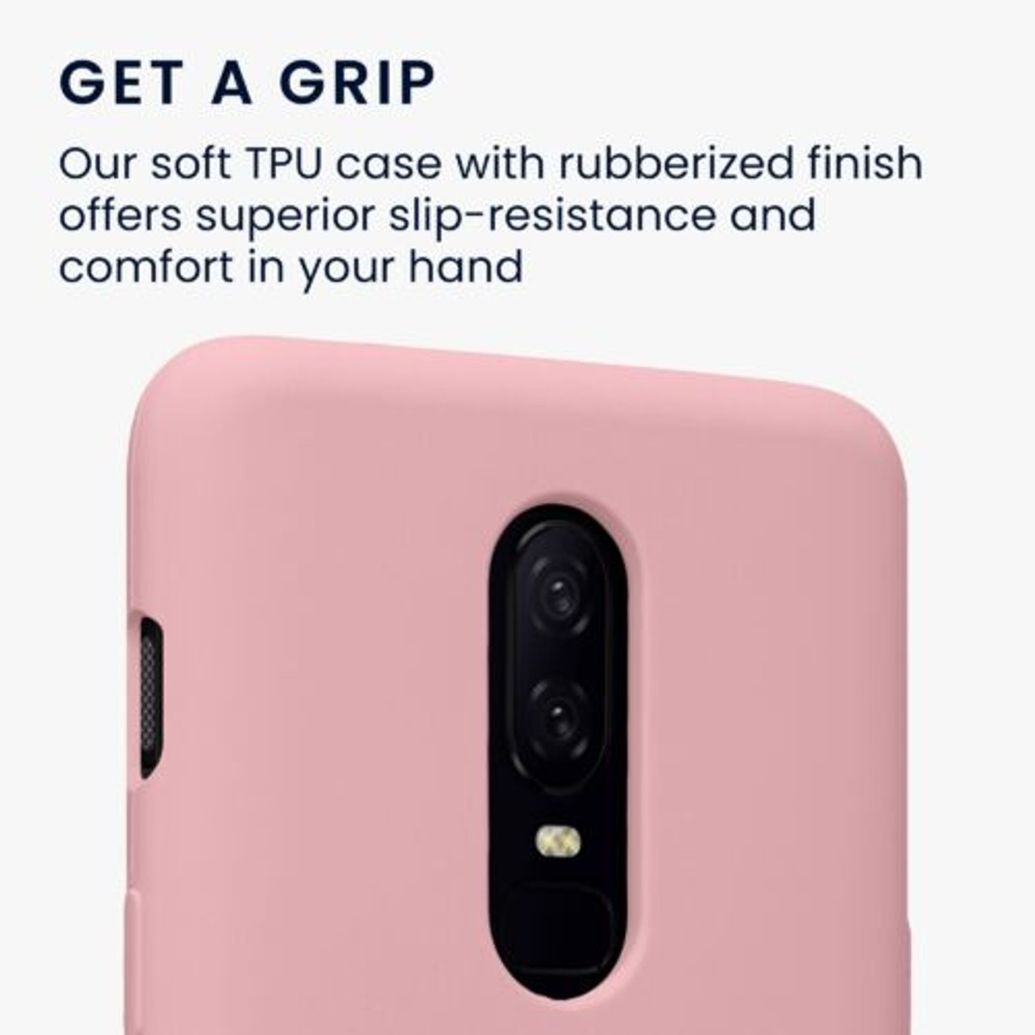 Husa Kwmobile pentru OnePlus 6, Silicon, Roz, 46122.193 fotografia produsului View 3 L