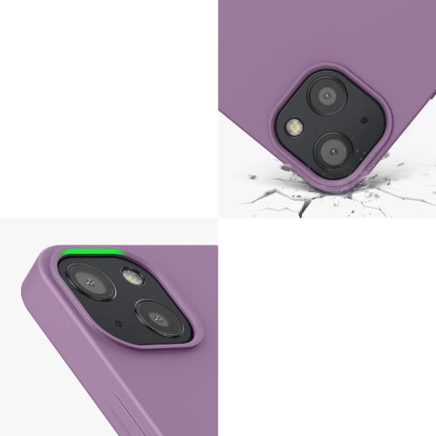 Husa Kwmobile pentru Apple iPhone 13, Silicon, Mov, 55948.235 fotografia produsului View 8 L