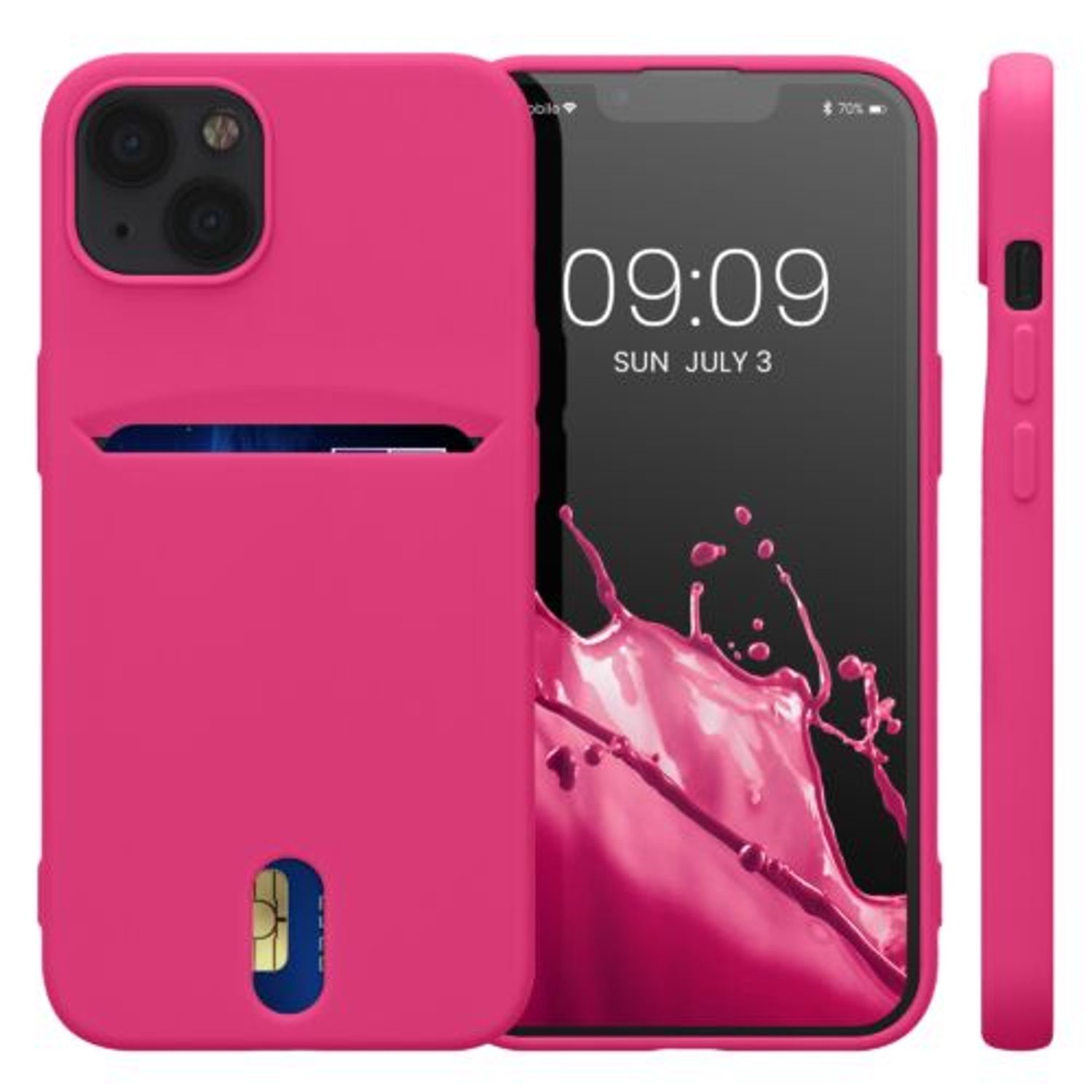 Husa Kwmobile pentru Apple iPhone 13, Silicon, Roz, 57748.77 fotografia produsului