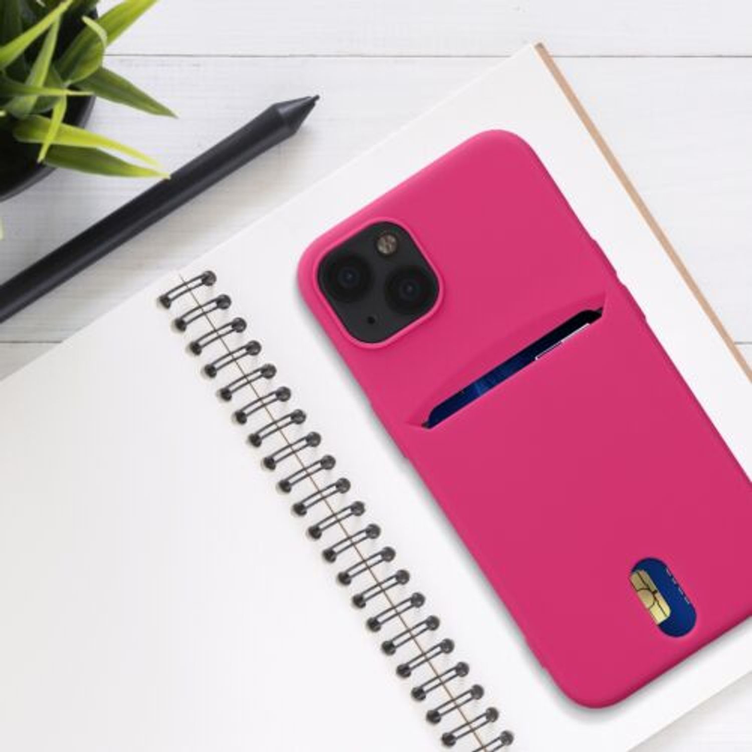 Husa Kwmobile pentru Apple iPhone 13, Silicon, Roz, 57748.77 fotografia produsului View 2 L