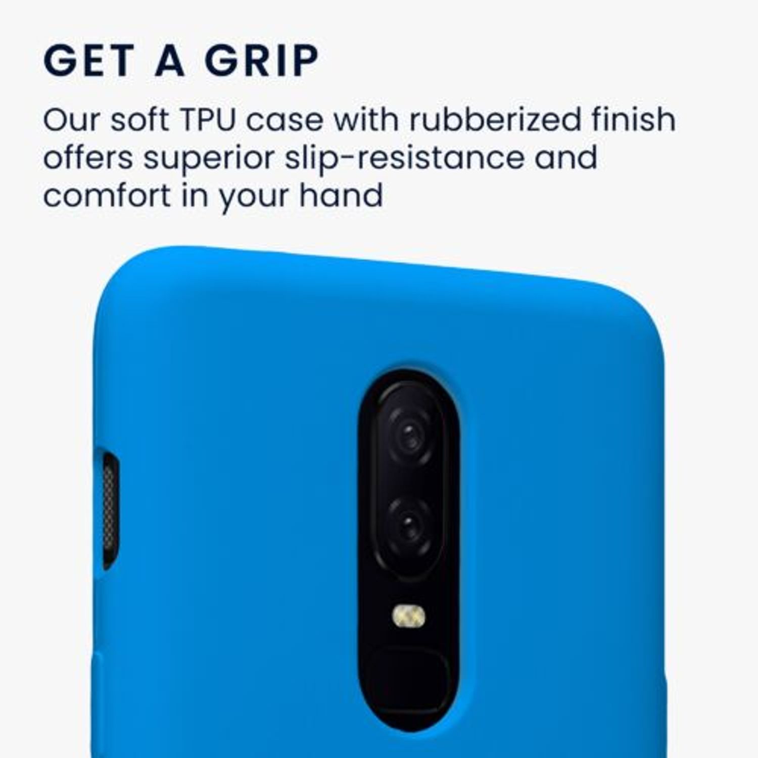 Husa Kwmobile pentru OnePlus 6, Silicon, Albastru, 46122.228 fotografia produsului View 3 L