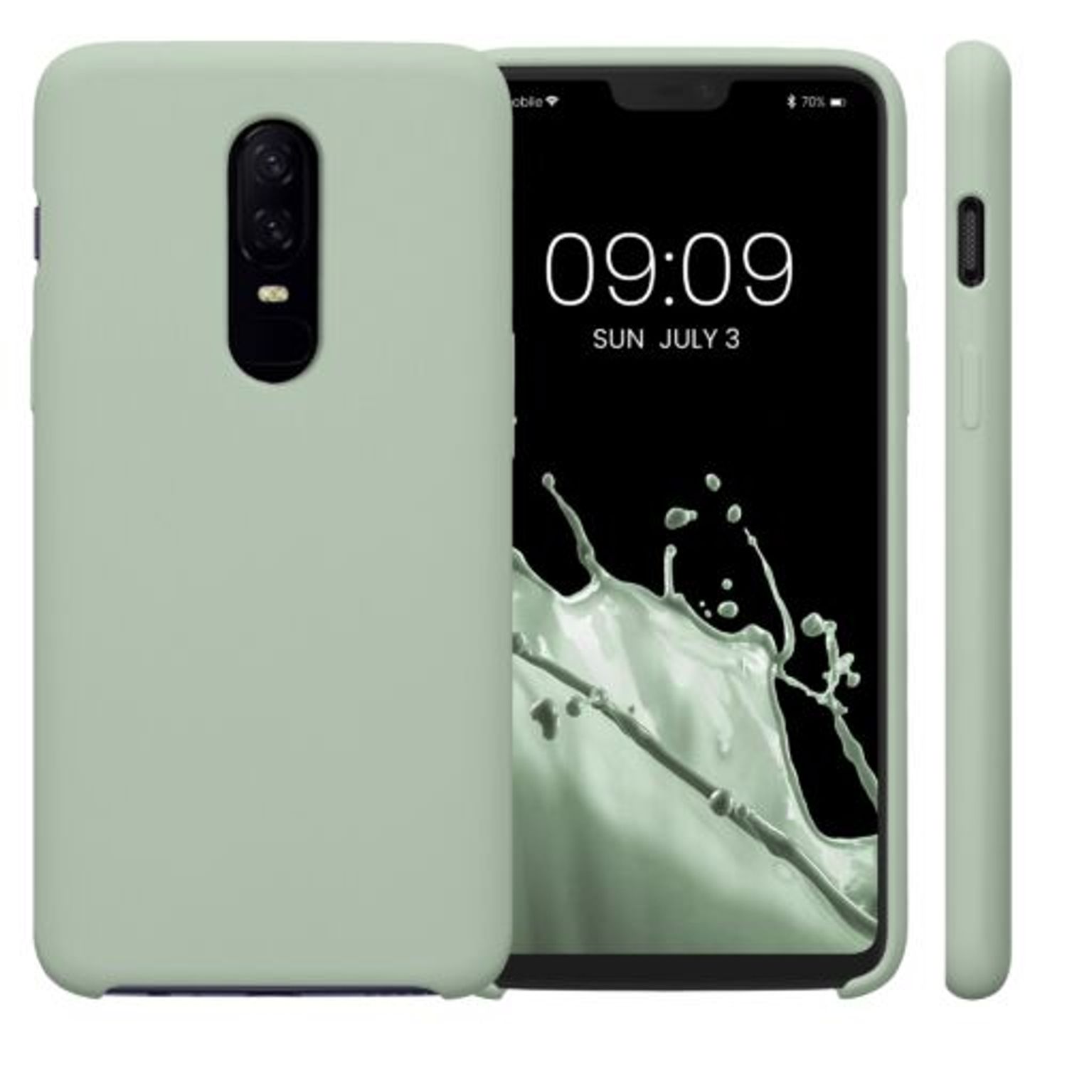 Husa Kwmobile pentru OnePlus 6, Silicon, Verde, 46122.172 fotografia produsului