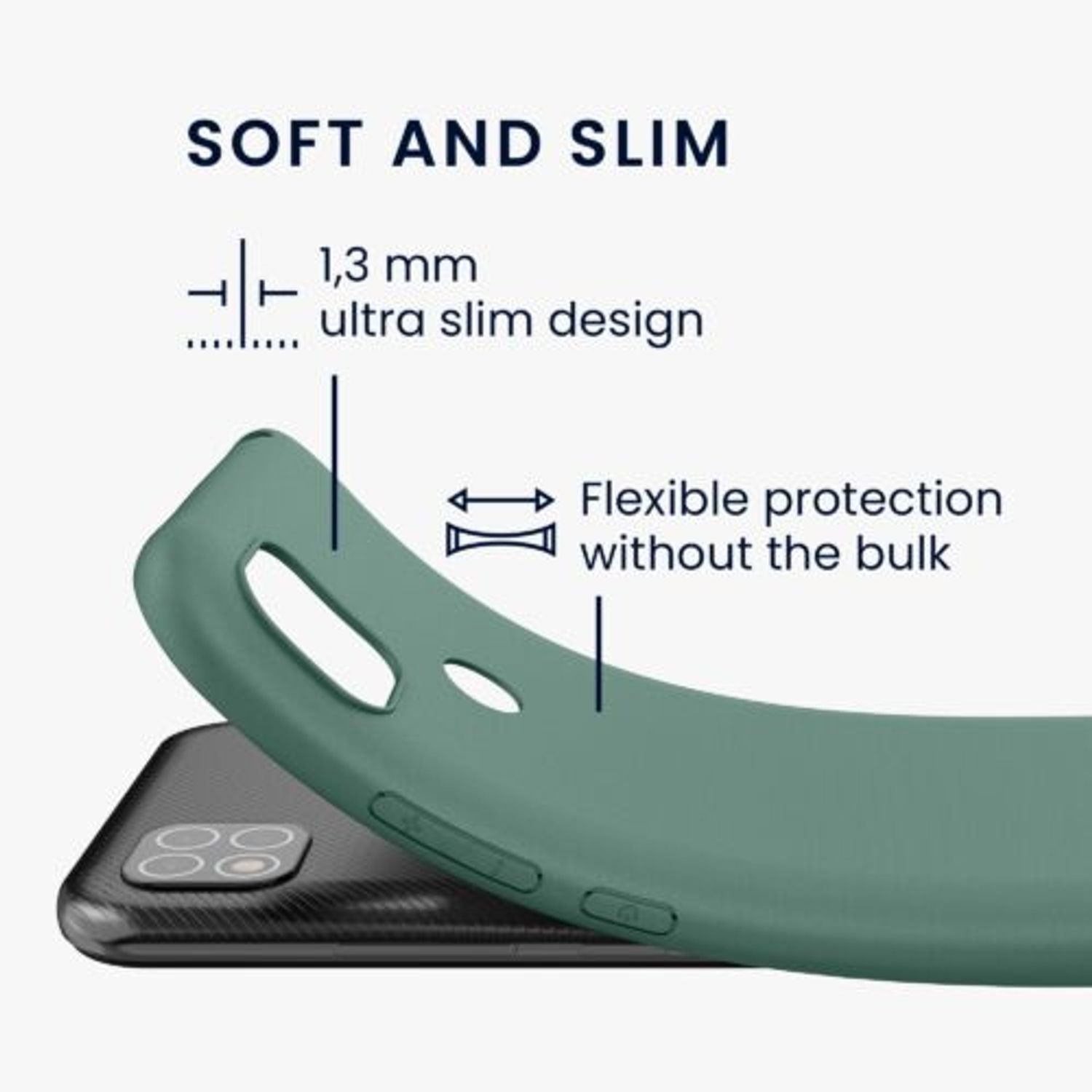 Husa Kwmobile pentru Xiaomi Redmi 9C, Silicon, Verde, 52850.166 fotografia produsului View 2 L