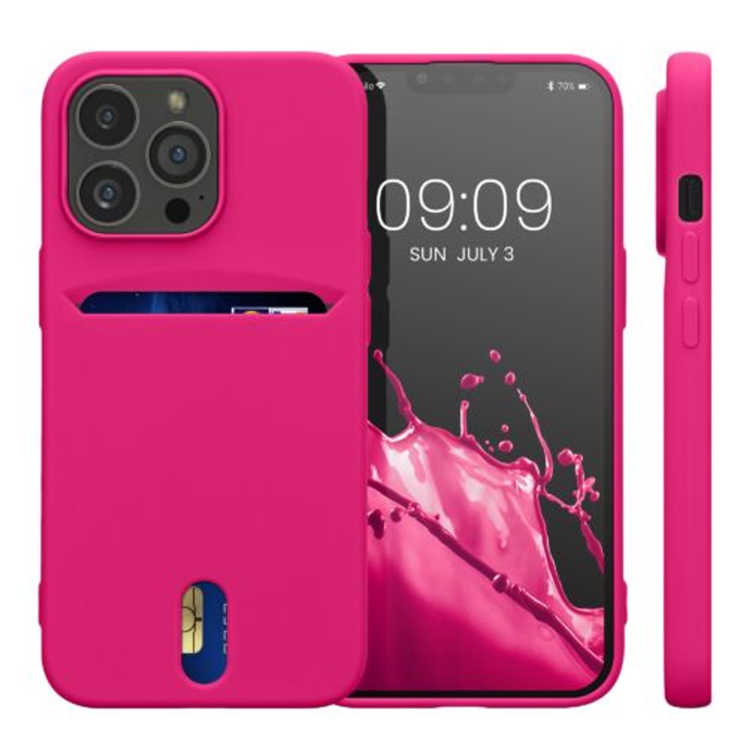 Husa Kwmobile pentru Apple iPhone 13 Pro, Silicon, Roz, 57749.77 fotografia produsului
