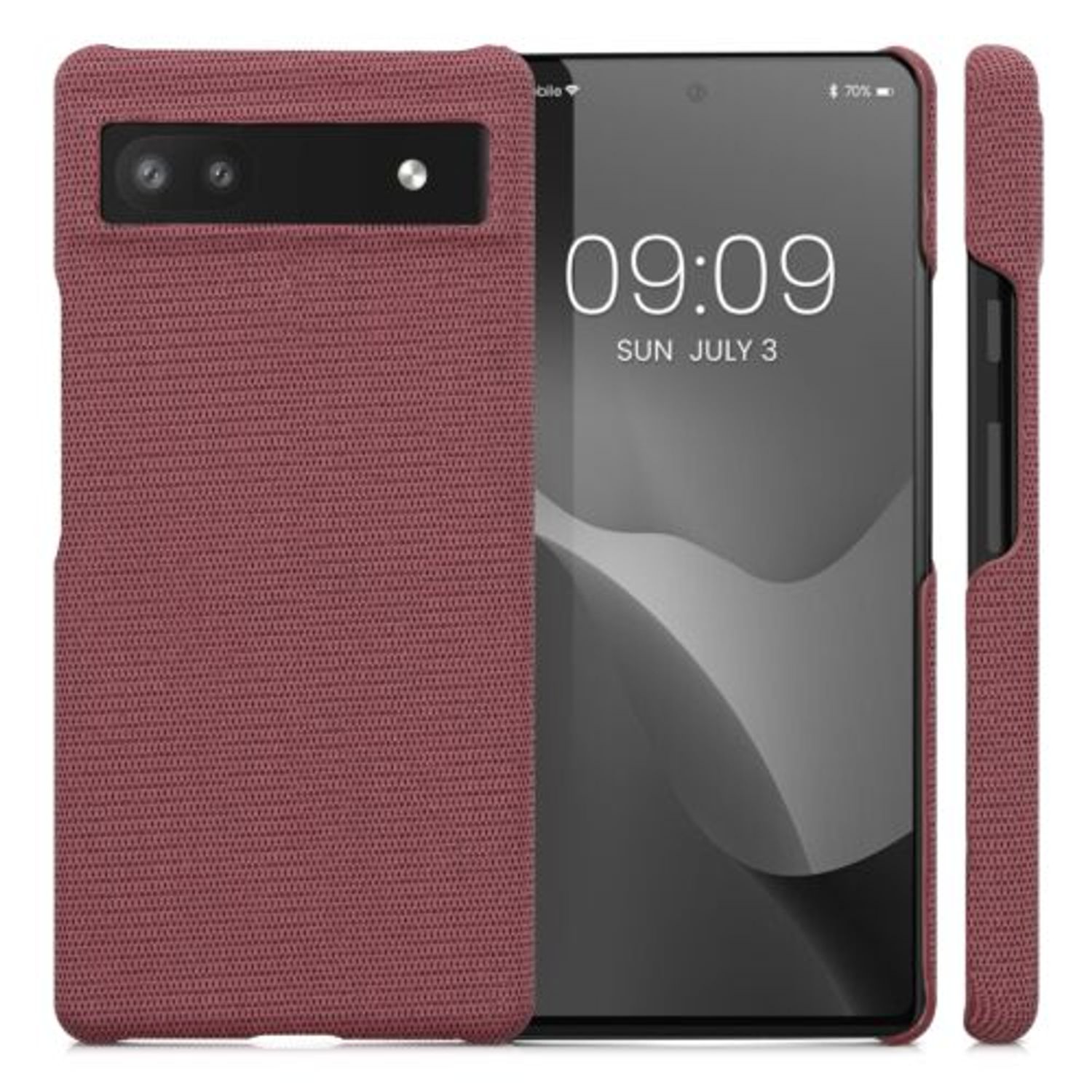 Husa Kwmobile pentru Google Pixel 6a, Textil, Rosu, 57797.76 fotografia produsului