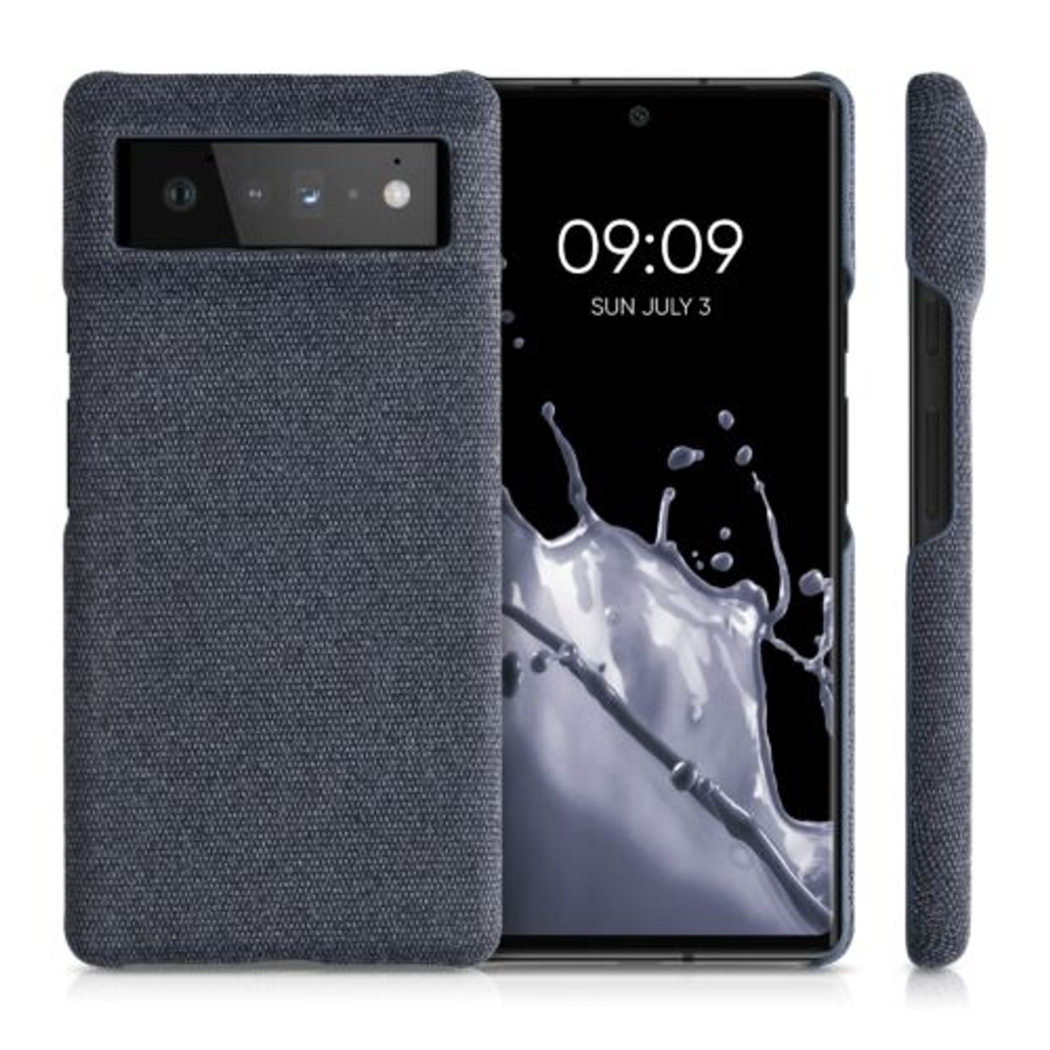Husa Kwmobile pentru Google Pixel 6, Textil, Albastru, 57795.17 fotografia produsului