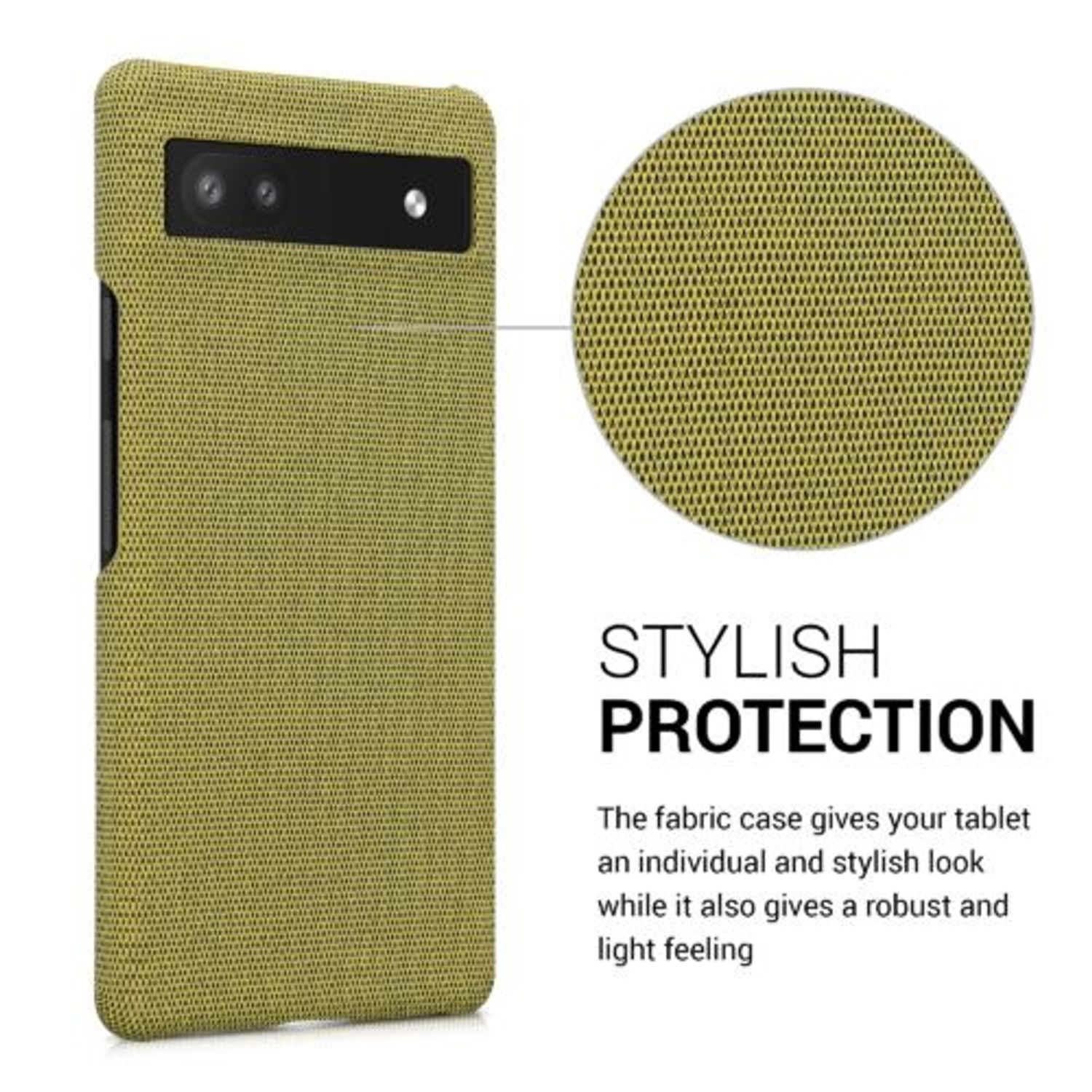 Husa Kwmobile pentru Google Pixel 6a, Textil, Galben, 57797.06 fotografia produsului View 5 L