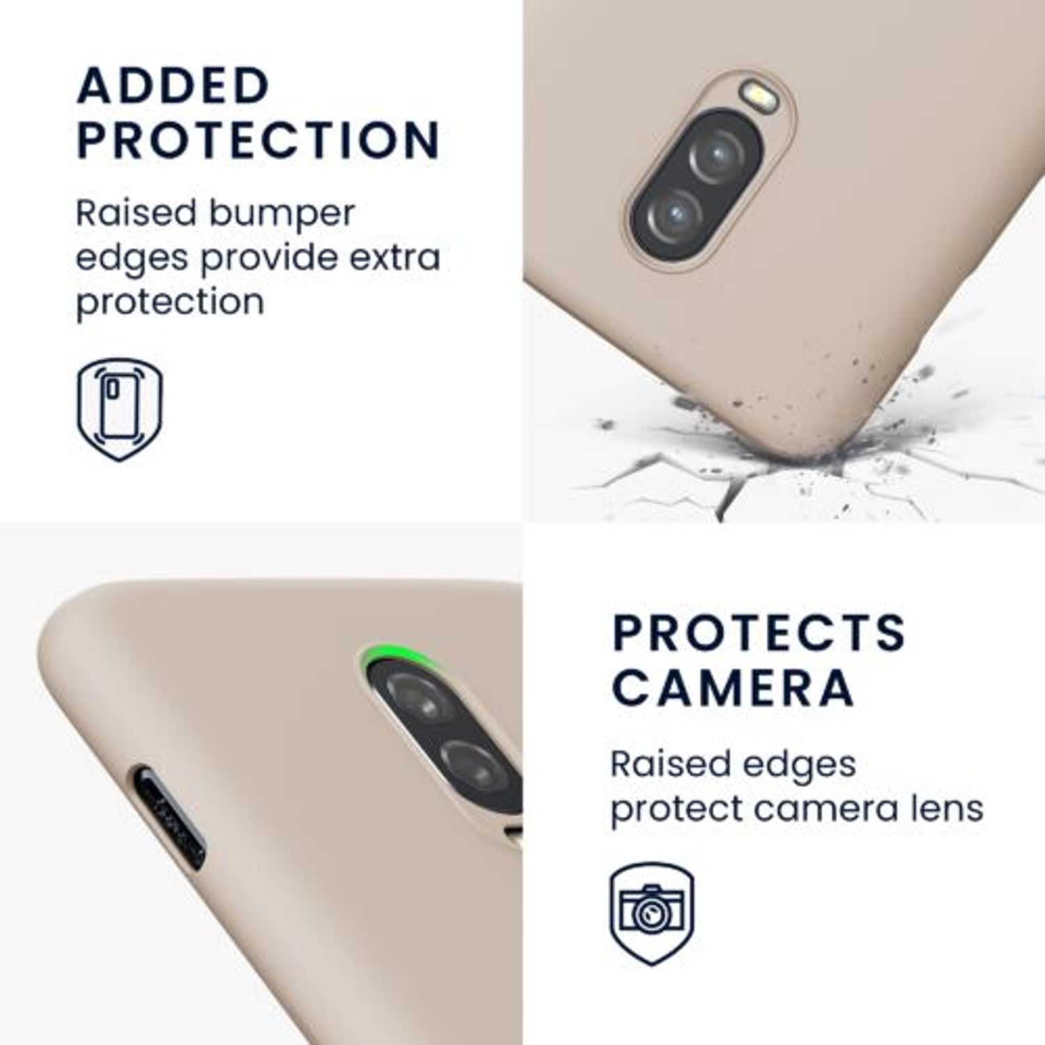 Husa Kwmobile pentru OnePlus 6T, Silicon, Crem, 55347.10 fotografia produsului View 3 L
