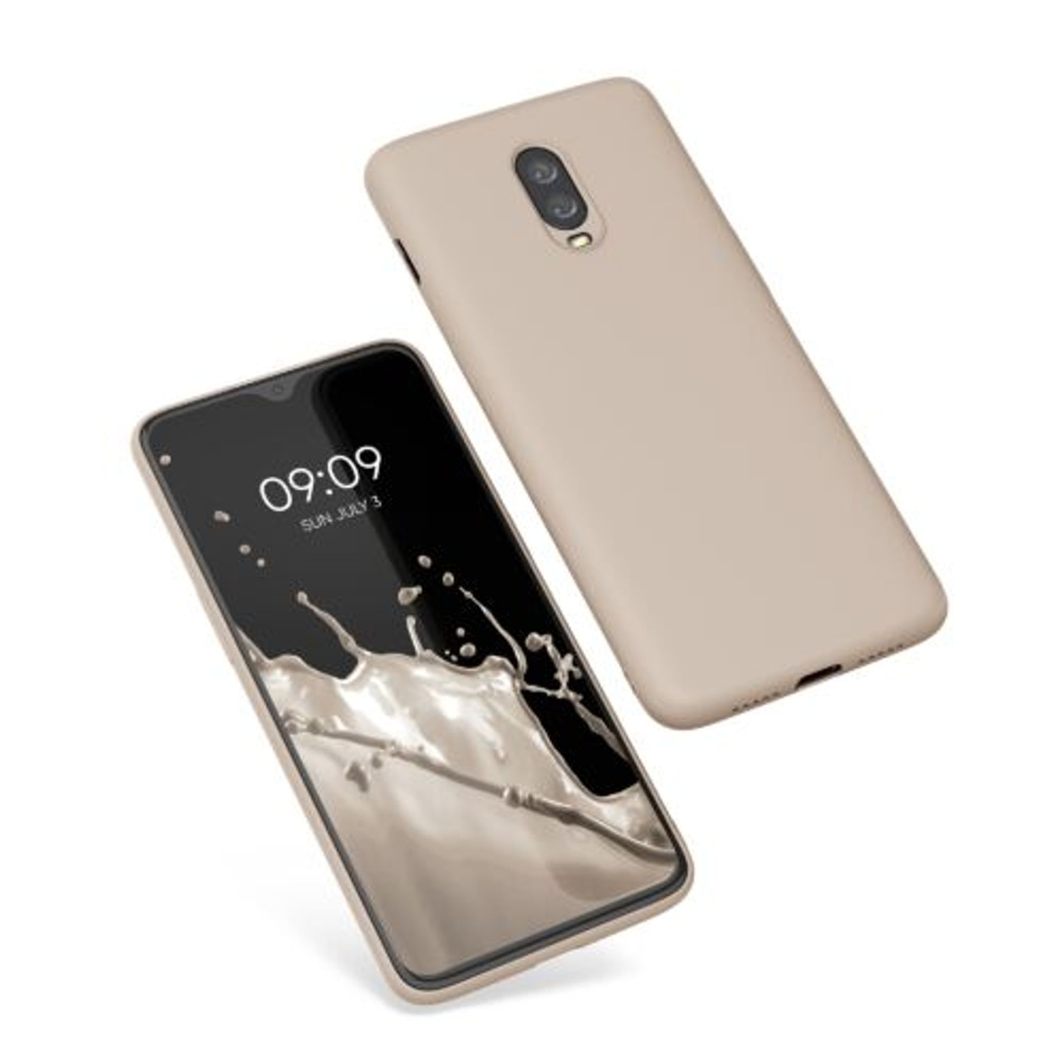 Husa Kwmobile pentru OnePlus 6T, Silicon, Crem, 55347.10 fotografia produsului