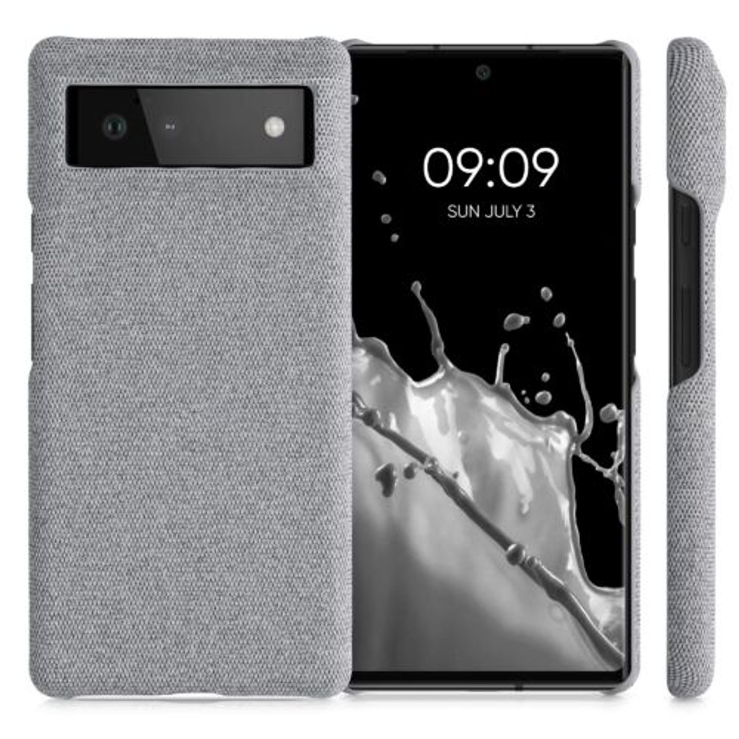 Husa Kwmobile pentru Google Pixel 6, Textil, Gri, 57795.25 fotografia produsului