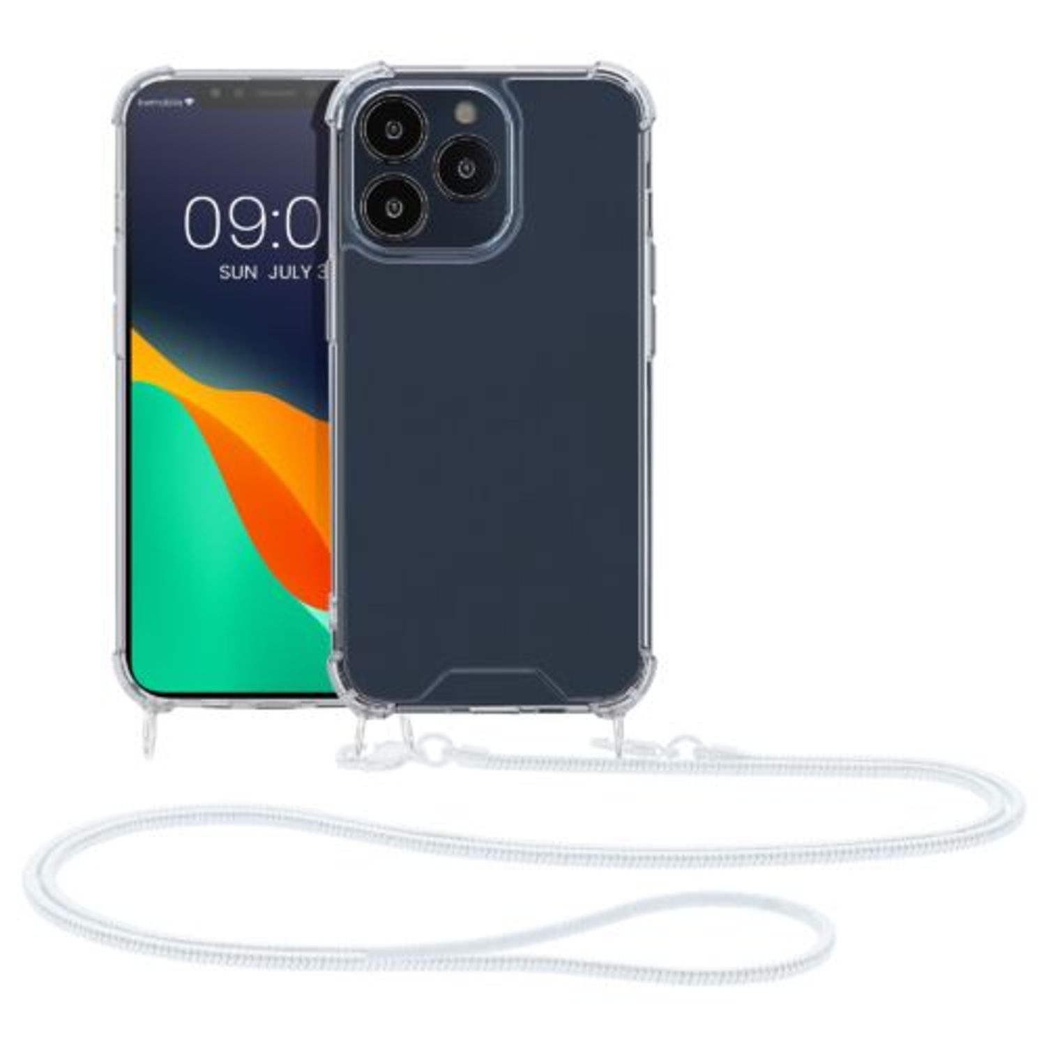 Husa Kwmobile pentru Apple iPhone 13 Pro, Silicon, Transparent/Alb, 55966.02 fotografia produsului