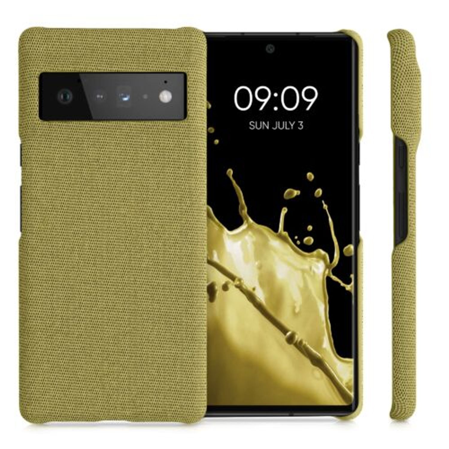 Husa Kwmobile pentru Google Pixel 6 Pro, Textil, Galben, 57796.06 fotografia produsului