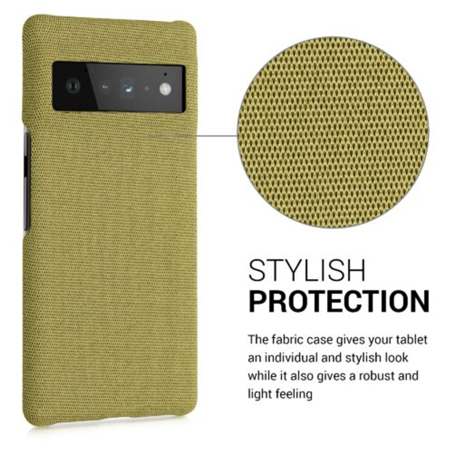 Husa Kwmobile pentru Google Pixel 6 Pro, Textil, Galben, 57796.06 fotografia produsului View 3 L