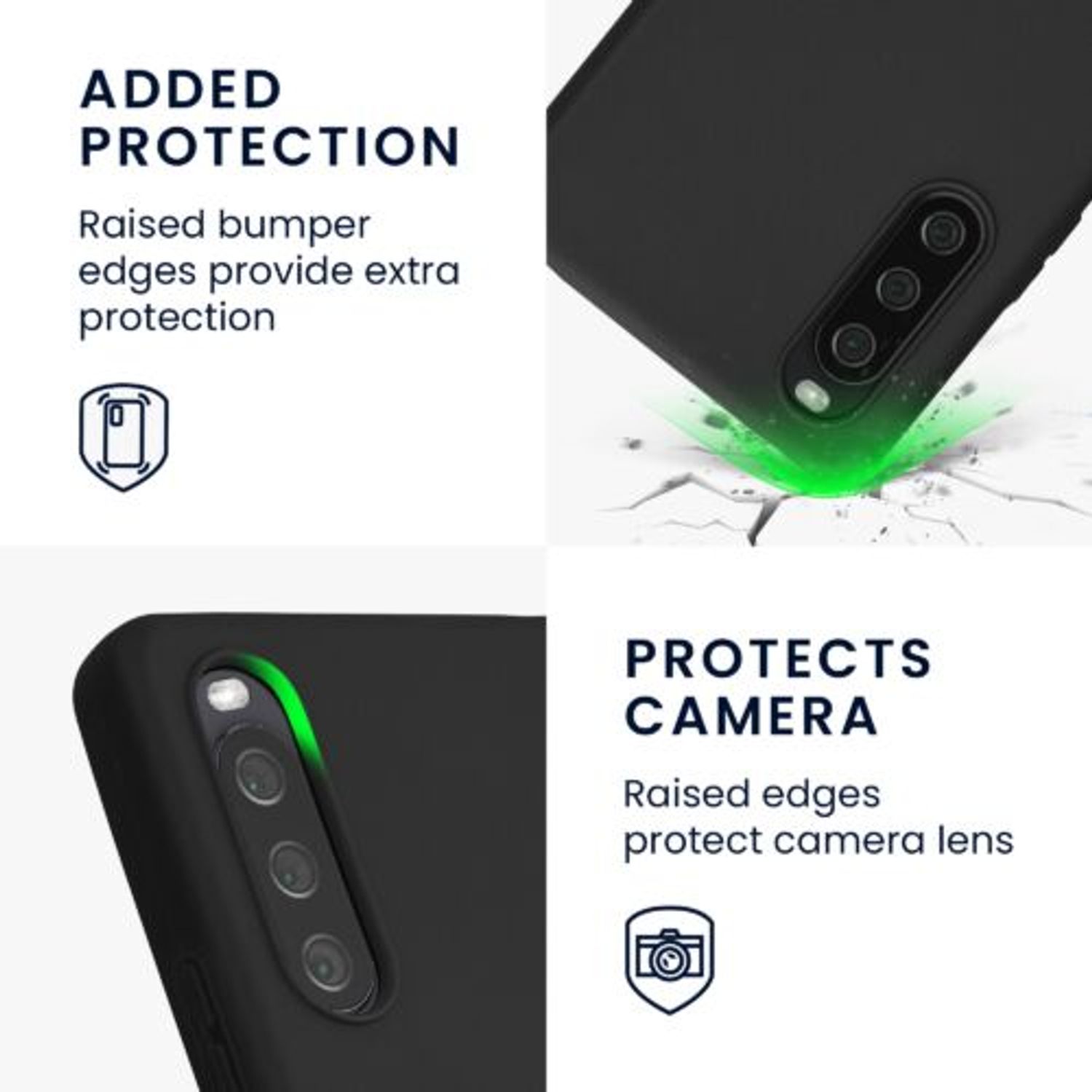 Husa Kwmobile pentru Sony Xperia 10 IV, Silicon, Negru, 57800.01 fotografia produsului View 3 L