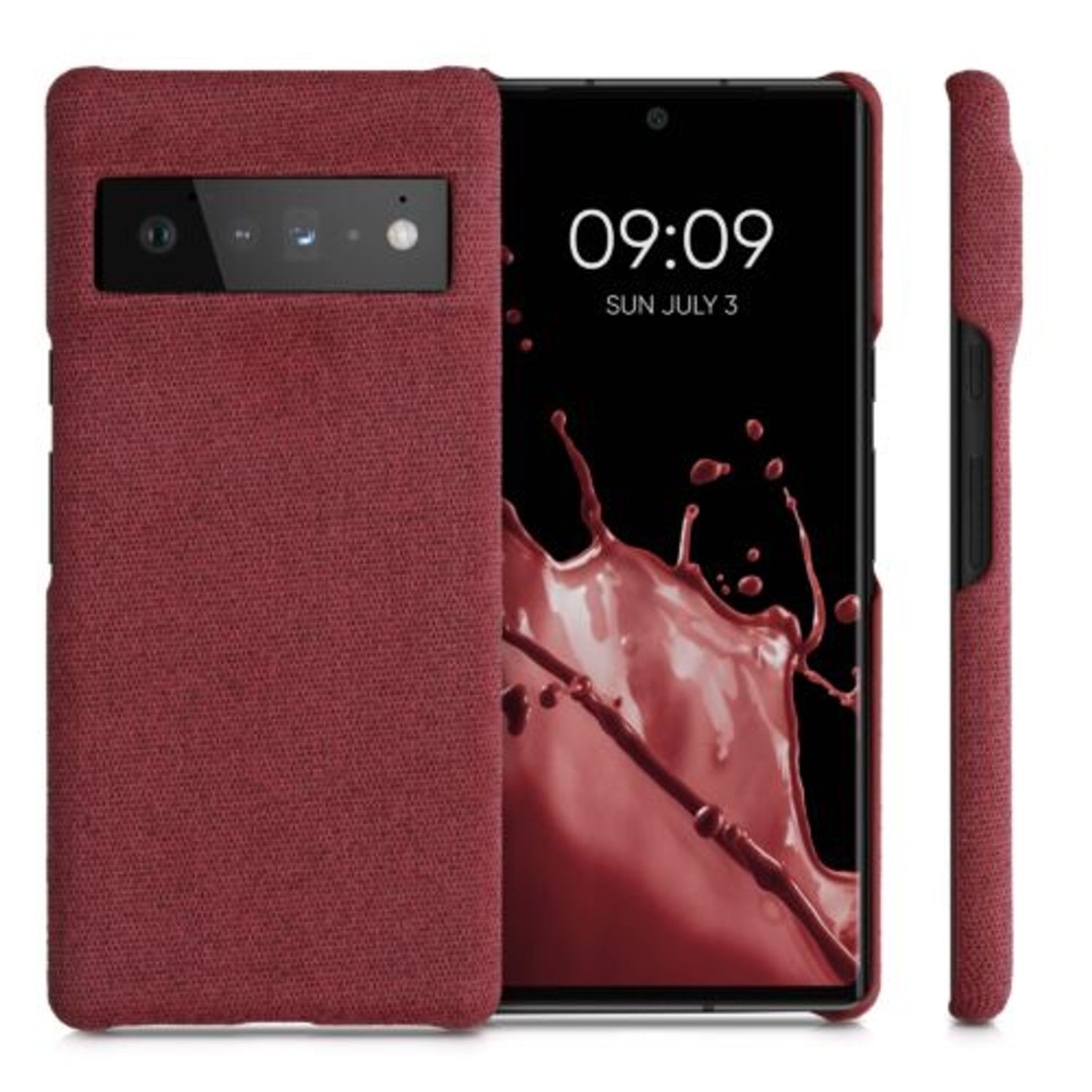 Husa Kwmobile pentru Google Pixel 6 Pro, Textil, Rosu, 57796.76 fotografia produsului
