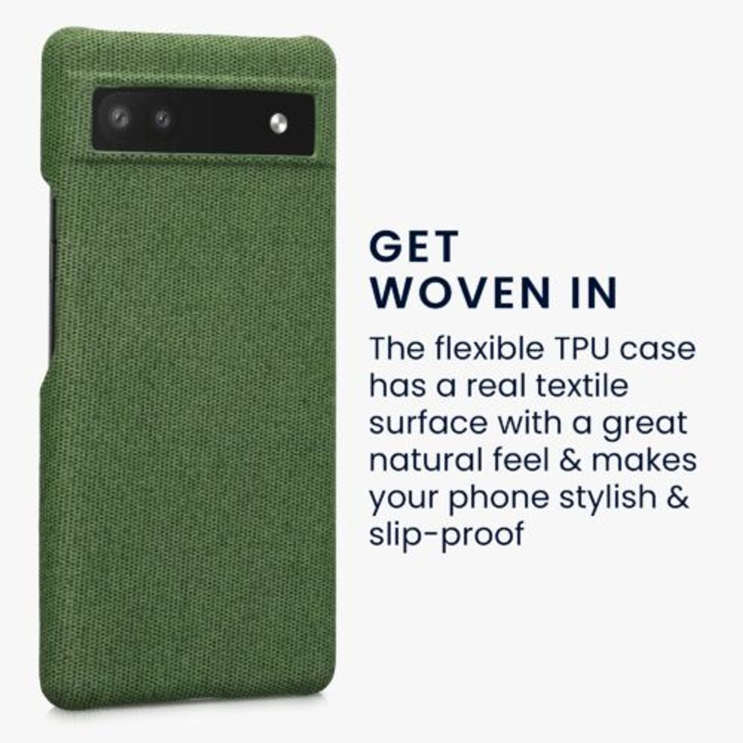 Husa Kwmobile pentru Google Pixel 6a, Textil, Verde, 57794.07 fotografia produsului View 3 L