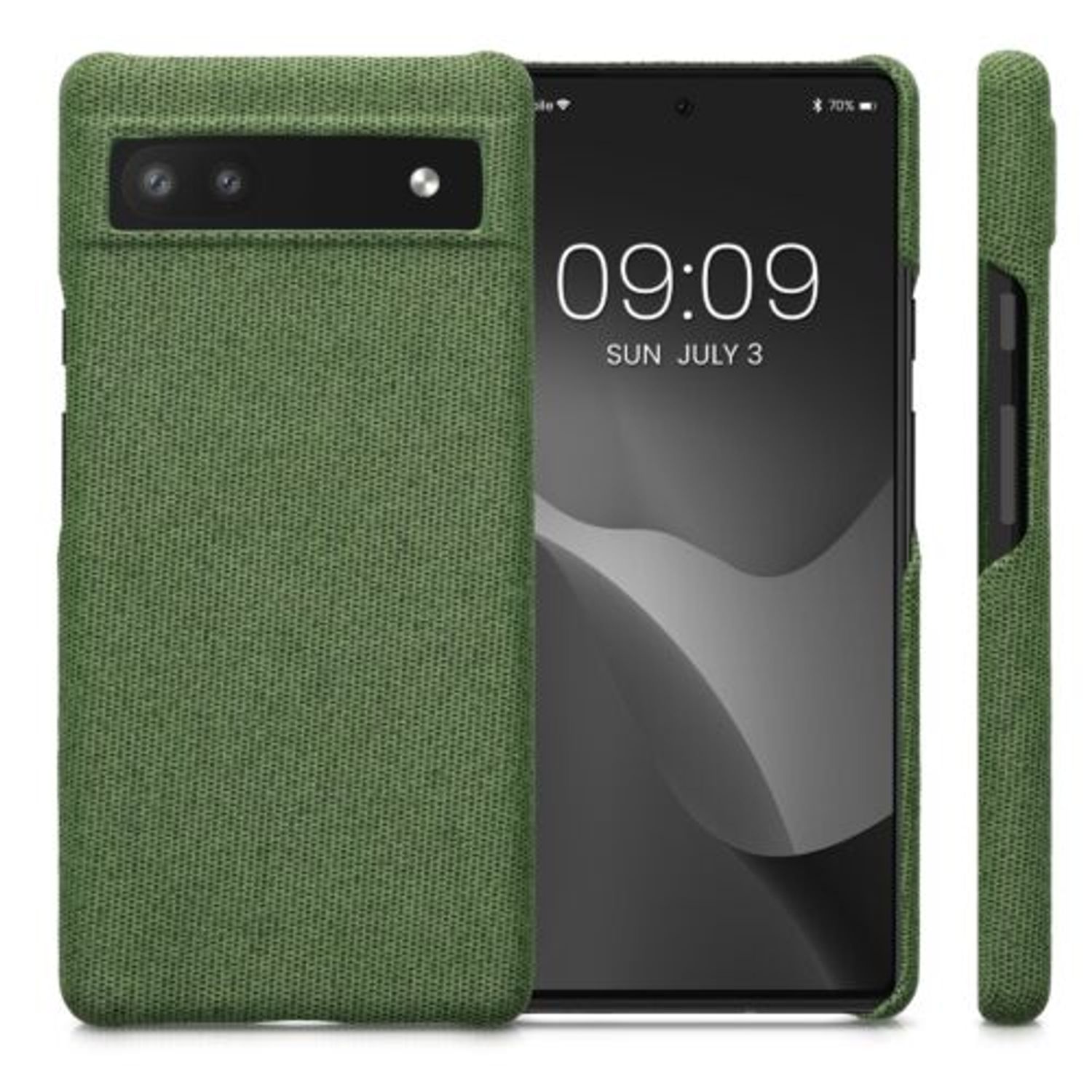 Husa Kwmobile pentru Google Pixel 6a, Textil, Verde, 57794.07 fotografia produsului