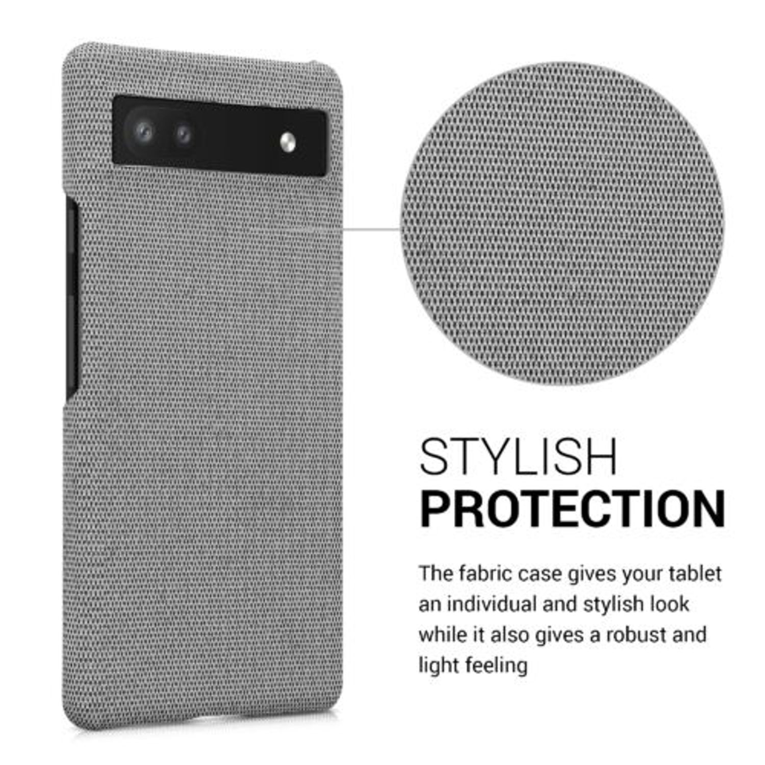 Husa Kwmobile pentru Google Pixel 6a, Textil, Gri, 57797.25 fotografia produsului View 3 L