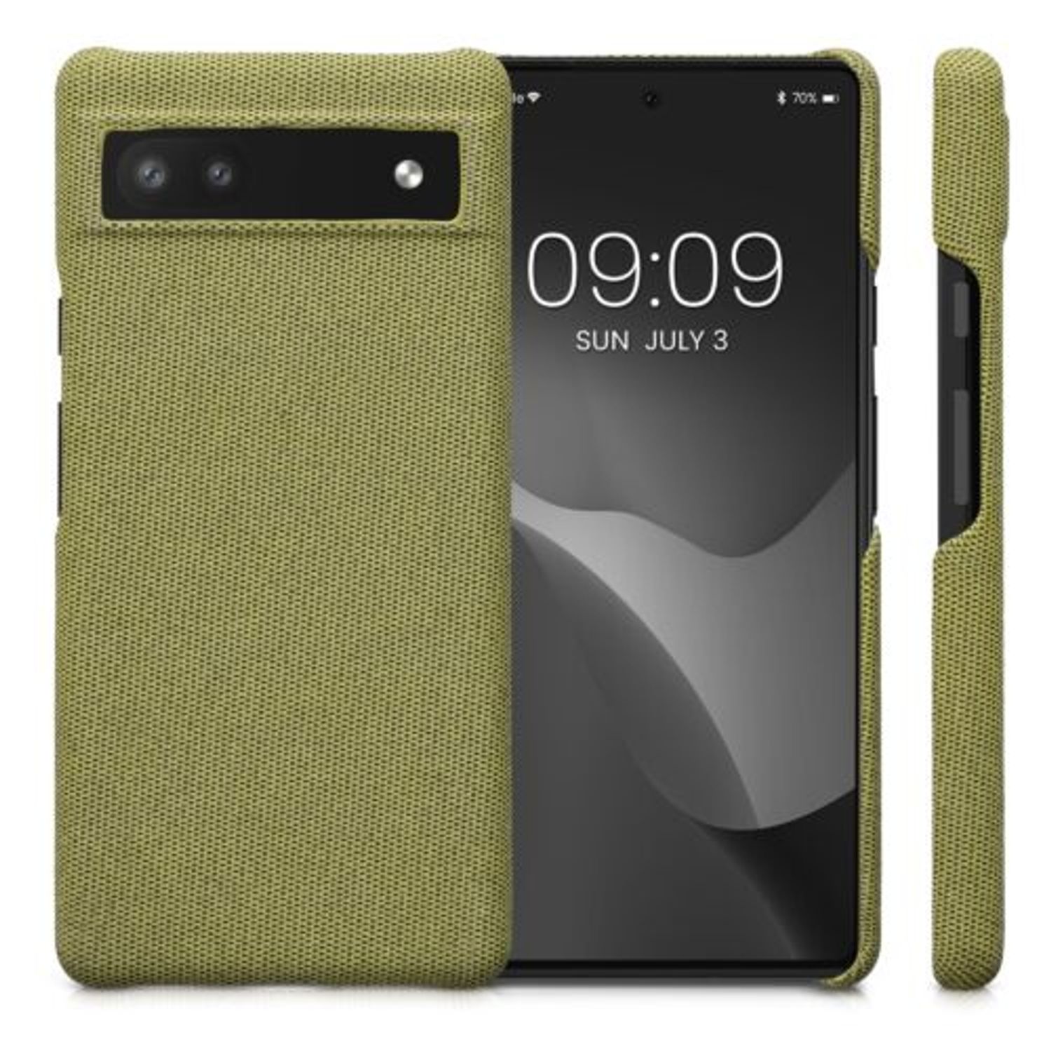 Husa Kwmobile pentru Google Pixel 6a, Textil, Galben, 57794.06 fotografia produsului