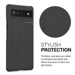 Husa Kwmobile pentru Google Pixel 6a, Textil, Gri, 57797.19 fotografia produsului View 3 S