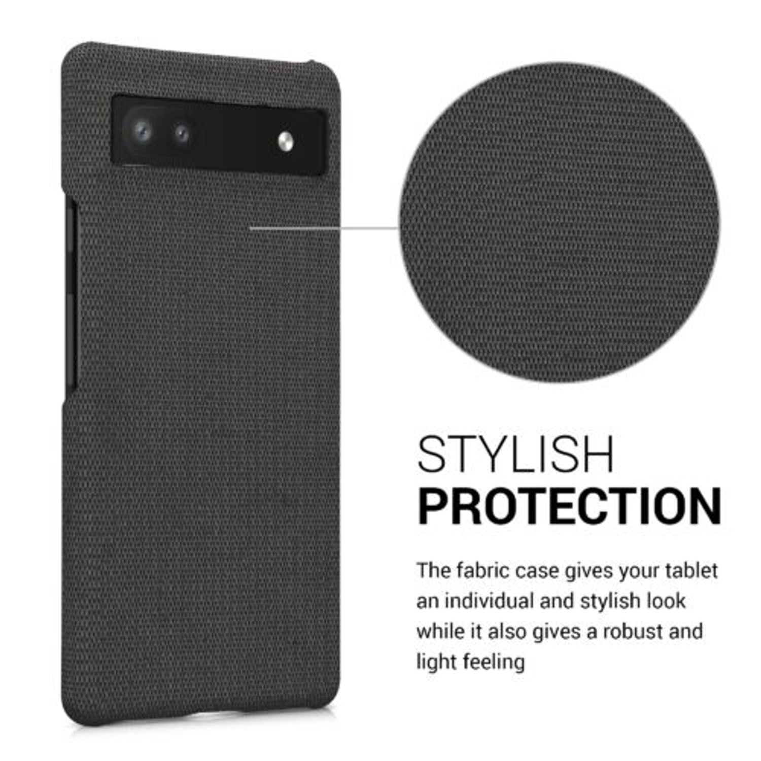 Husa Kwmobile pentru Google Pixel 6a, Textil, Gri, 57797.19 fotografia produsului View 3 L