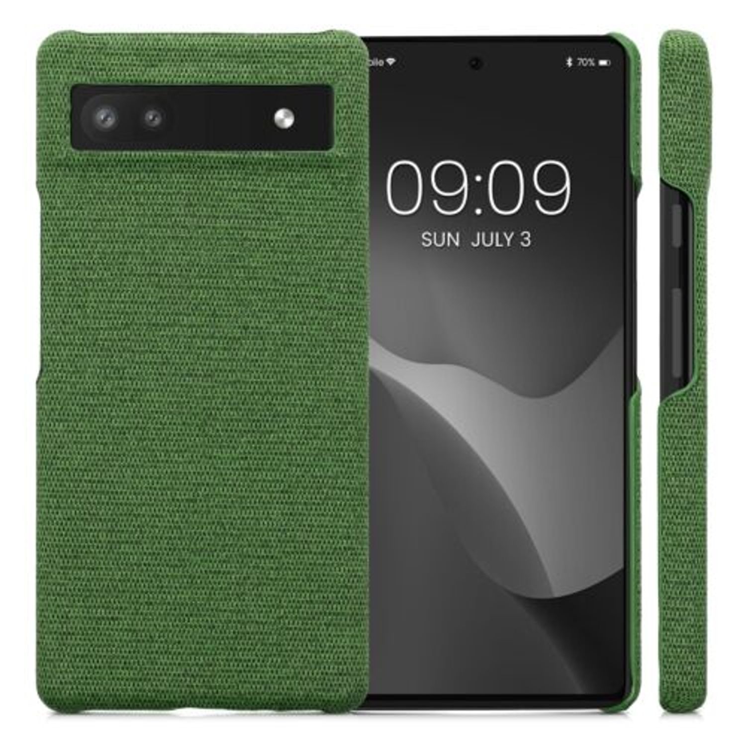 Husa Kwmobile pentru Google Pixel 6a, Textil, Verde, 57797.07 fotografia produsului