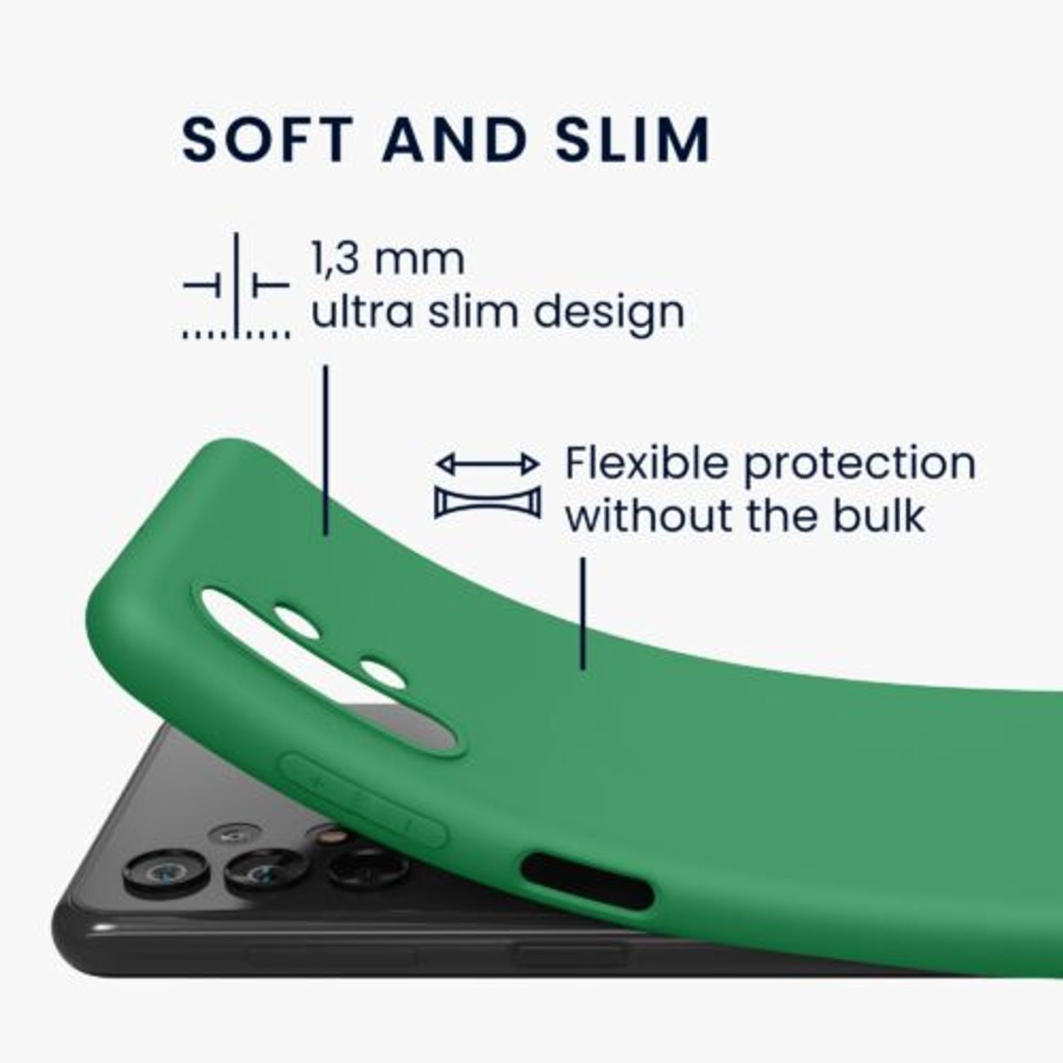 Husa Kwmobile pentru Samsung Galaxy A13, Silicon, Verde, 57805.227 fotografia produsului View 2 L