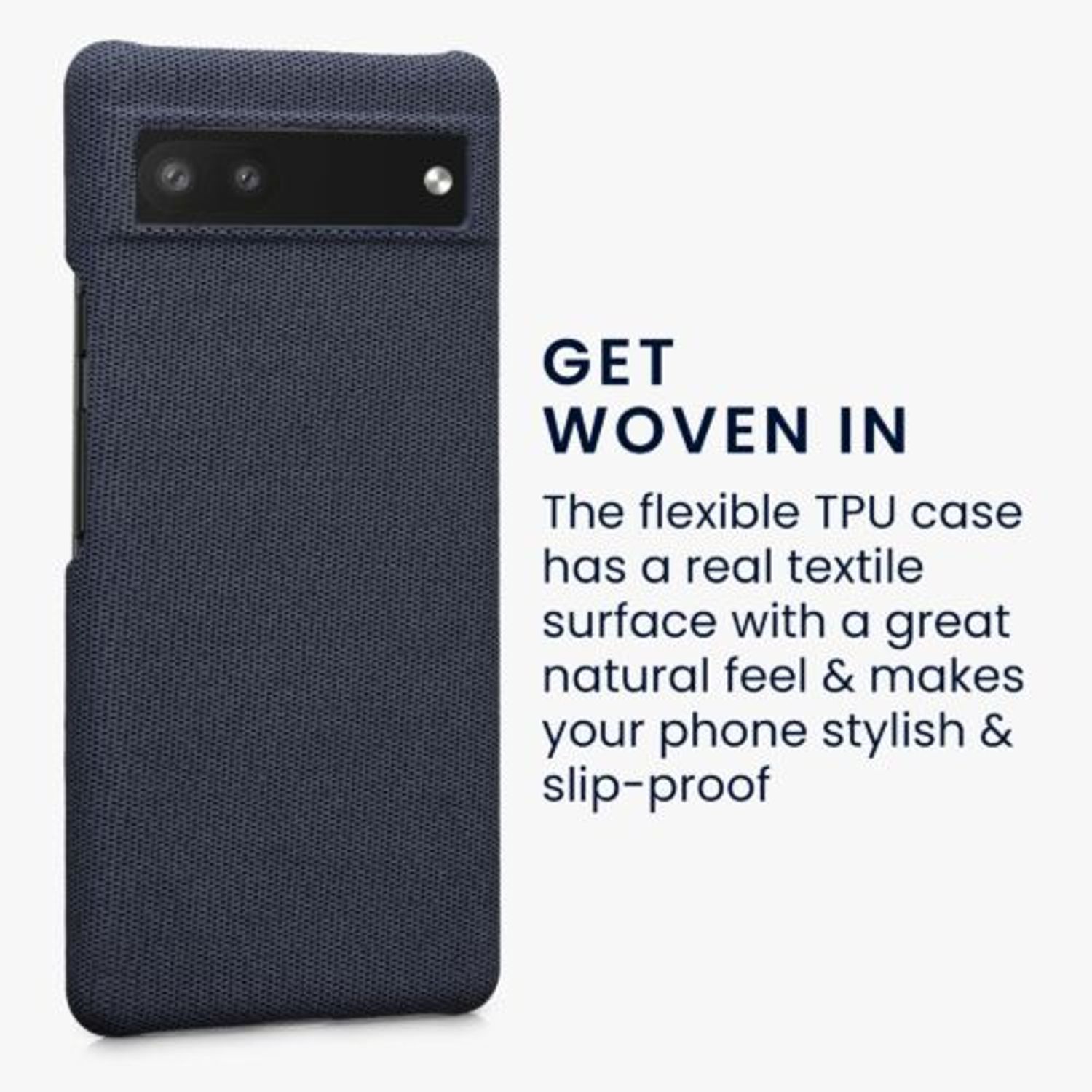 Husa Kwmobile pentru Google Pixel 6a, Textil, Albastru, 57794.17 fotografia produsului View 3 L