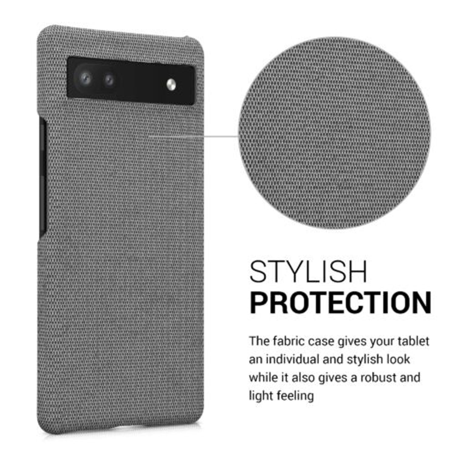 Husa Kwmobile pentru Google Pixel 6a, Textil, Gri, 57797.22 fotografia produsului View 3 L
