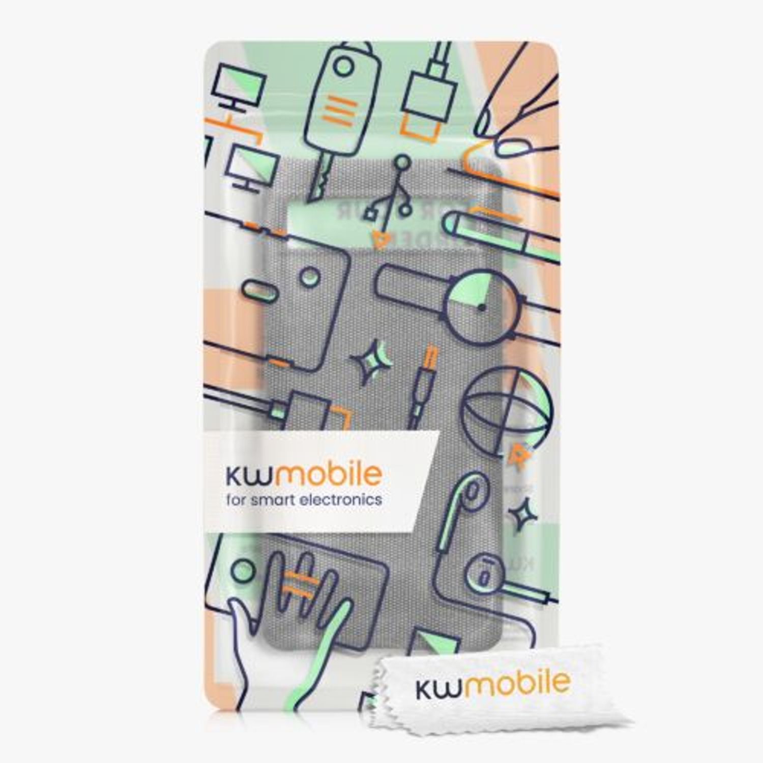 Husa Kwmobile pentru Google Pixel 6a, Textil, Gri, 57794.22 fotografia produsului View 6 L