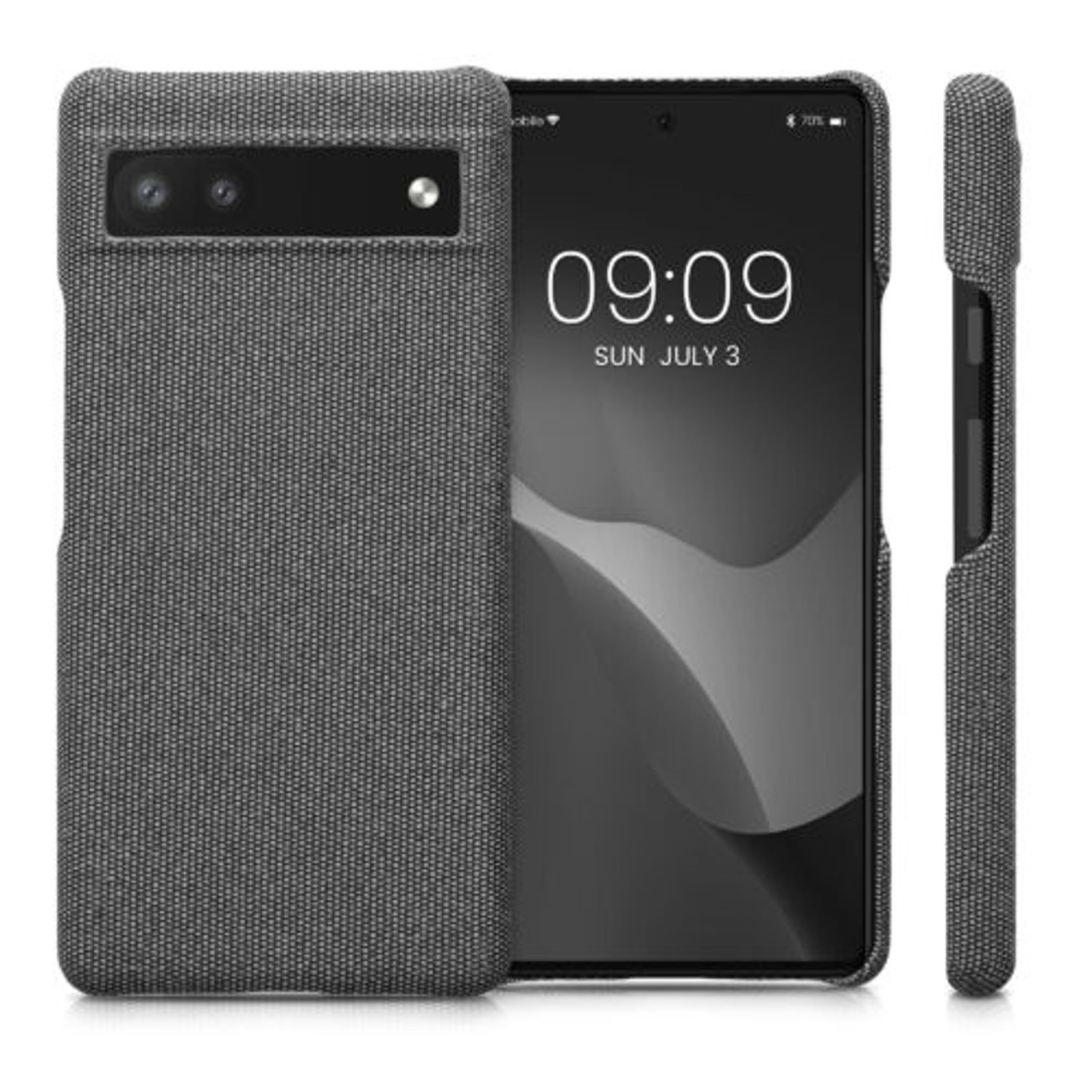 Husa Kwmobile pentru Google Pixel 6a, Textil, Gri, 57794.22 fotografia produsului