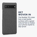 Husa Kwmobile pentru Google Pixel 6a, Textil, Gri, 57794.22 fotografia produsului View 3 S