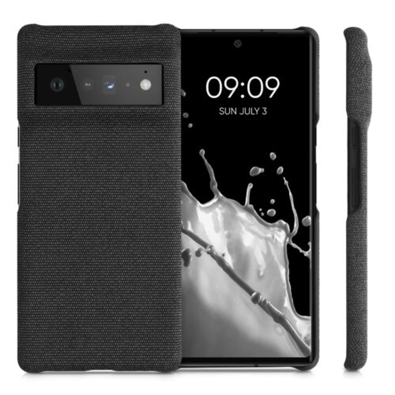 Husa Kwmobile pentru Google Pixel 6 Pro, Textil, Gri, 57796.19 fotografia produsului