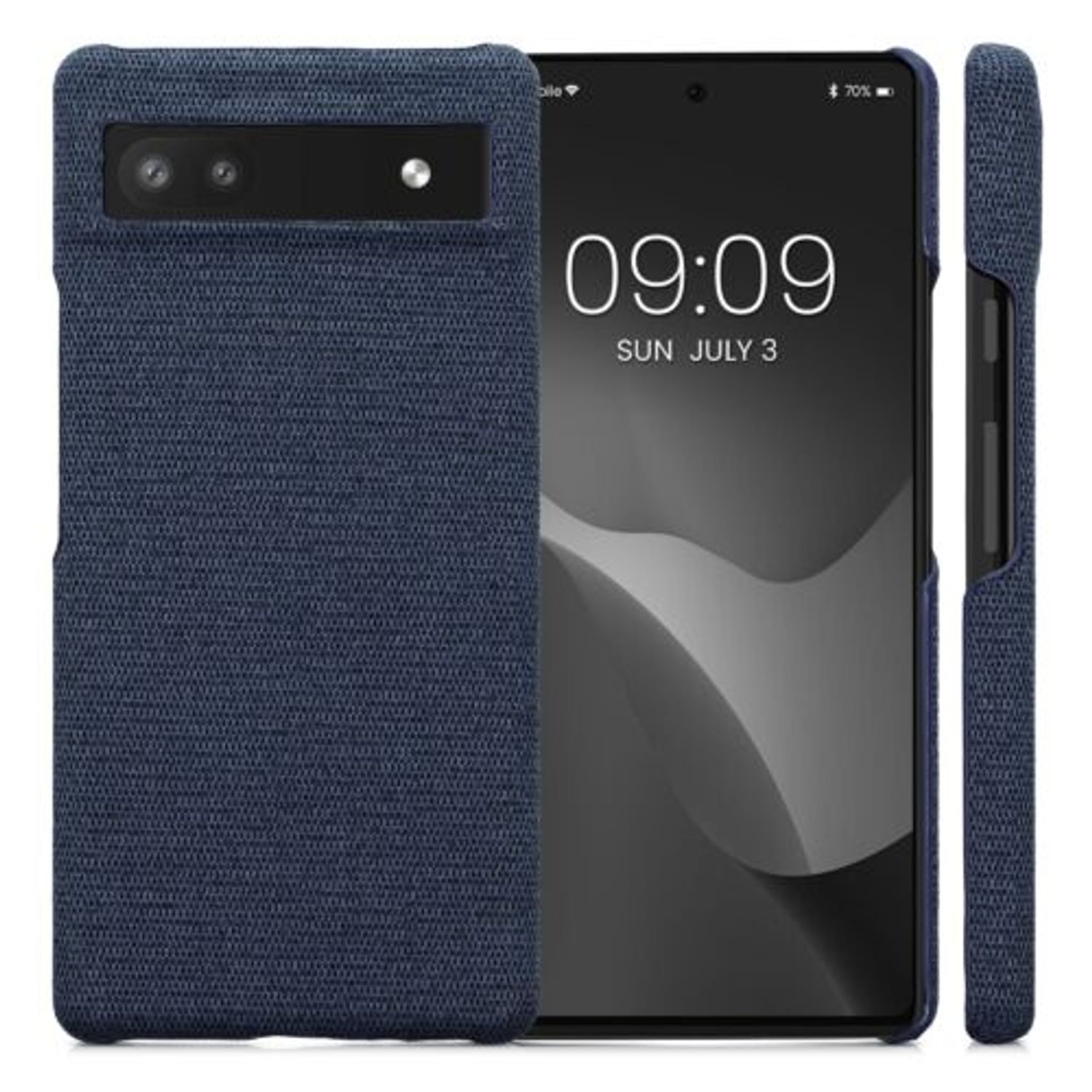 Husa Kwmobile pentru Google Pixel 6a, Textil, Albastru, 57797.17 fotografia produsului