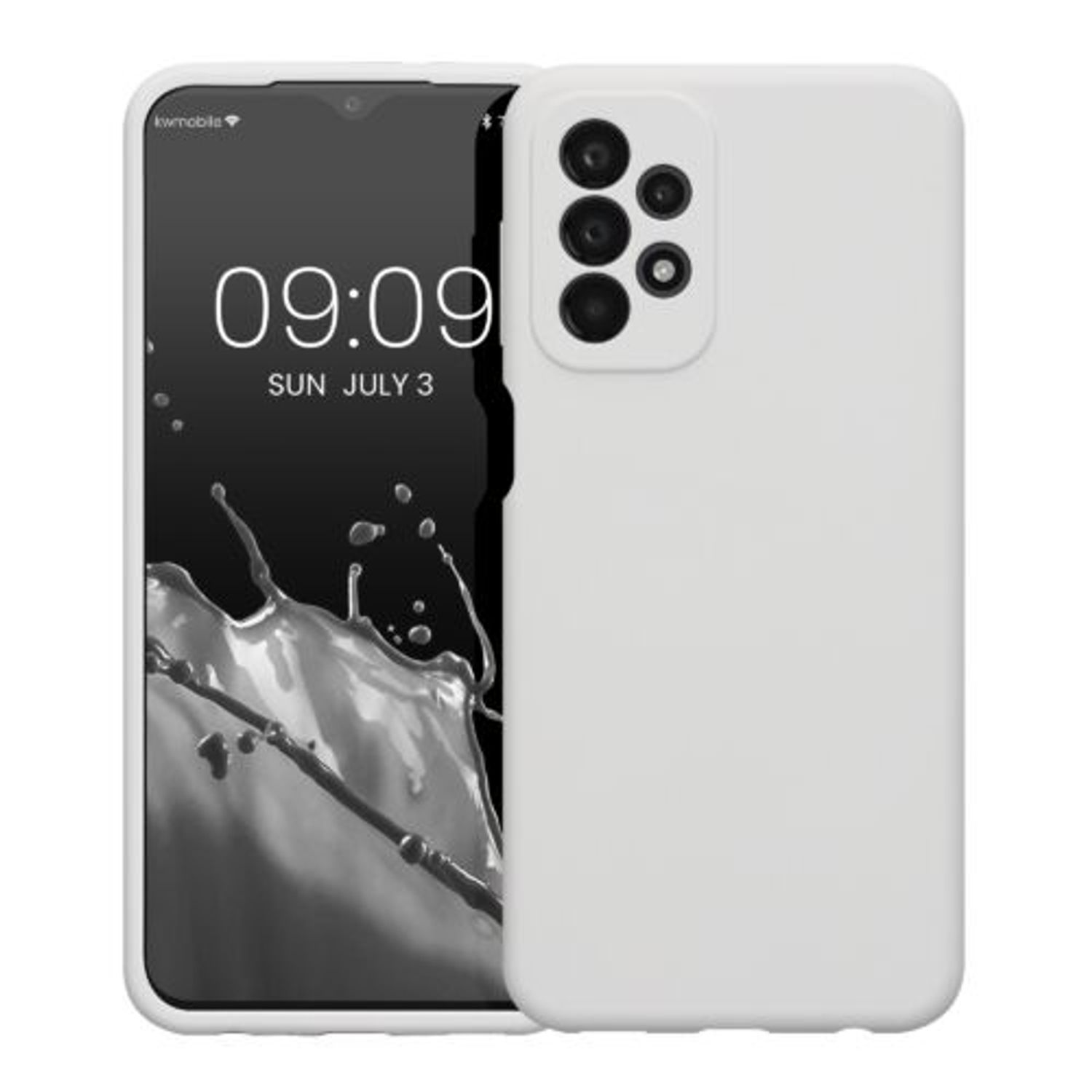 Husa Kwmobile pentru Samsung Galaxy A23, Silicon, Alb, 57829.48 fotografia produsului