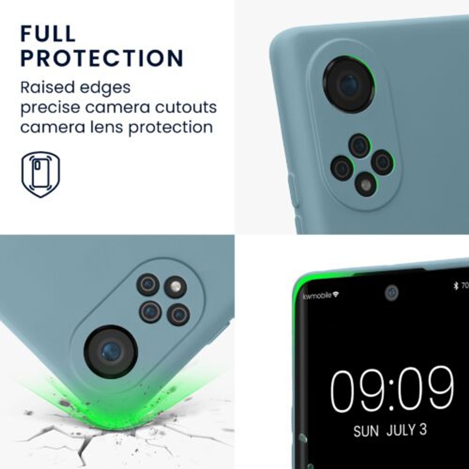 Husa Kwmobile pentru Honor 50, Silicon, Verde, 57828.207 fotografia produsului View 3 L