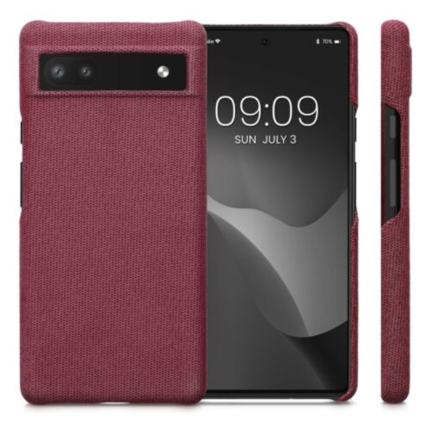Husa Kwmobile pentru Google Pixel 6a, Textil, Rosu, 57794.76 fotografia produsului