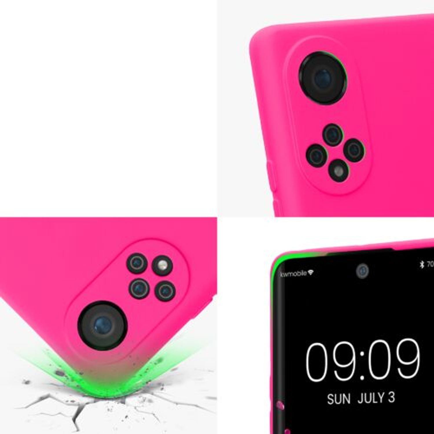 Husa Kwmobile pentru Honor 50, Silicon, Roz, 57828.77 fotografia produsului View 7 L