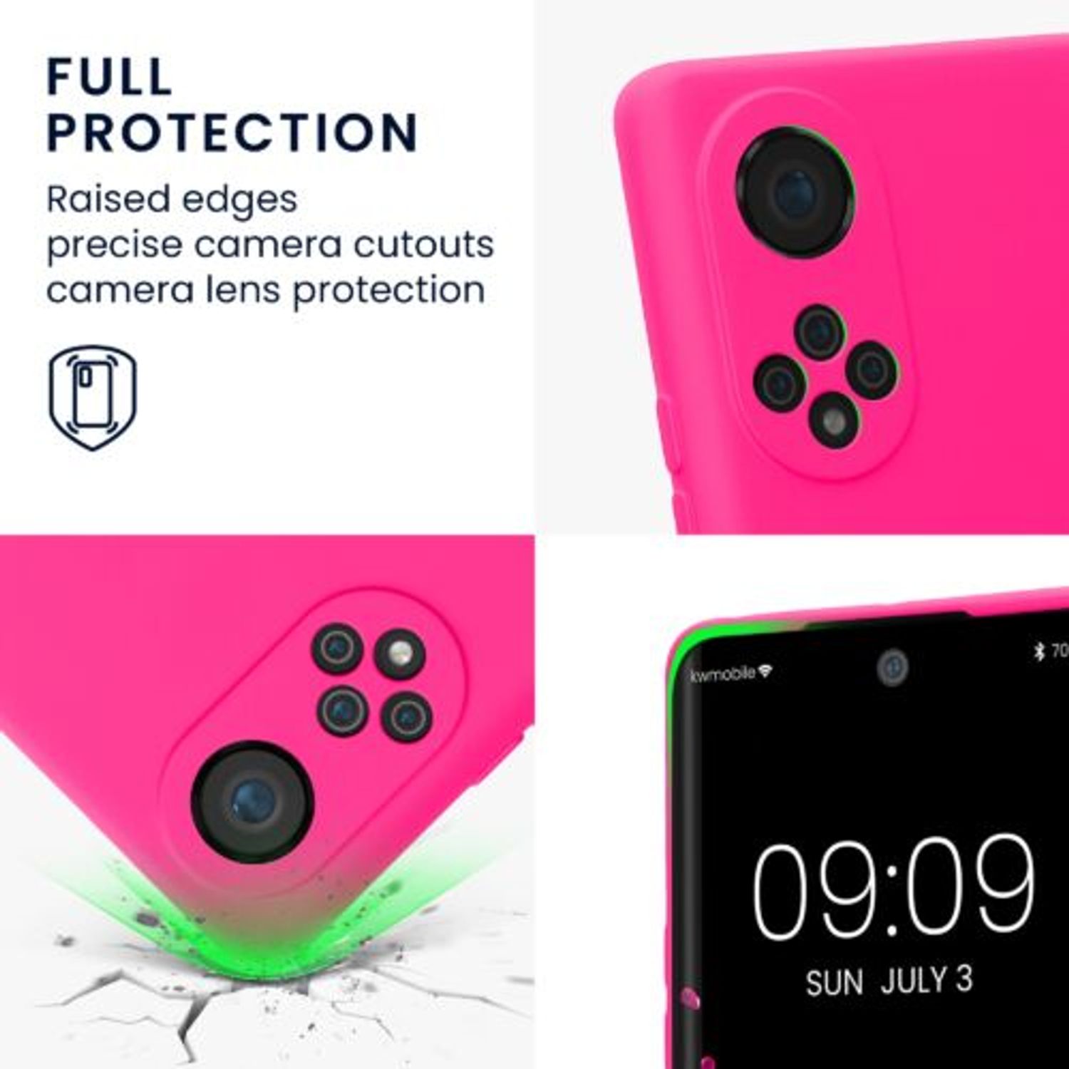 Husa Kwmobile pentru Honor 50, Silicon, Roz, 57828.77 fotografia produsului View 3 L
