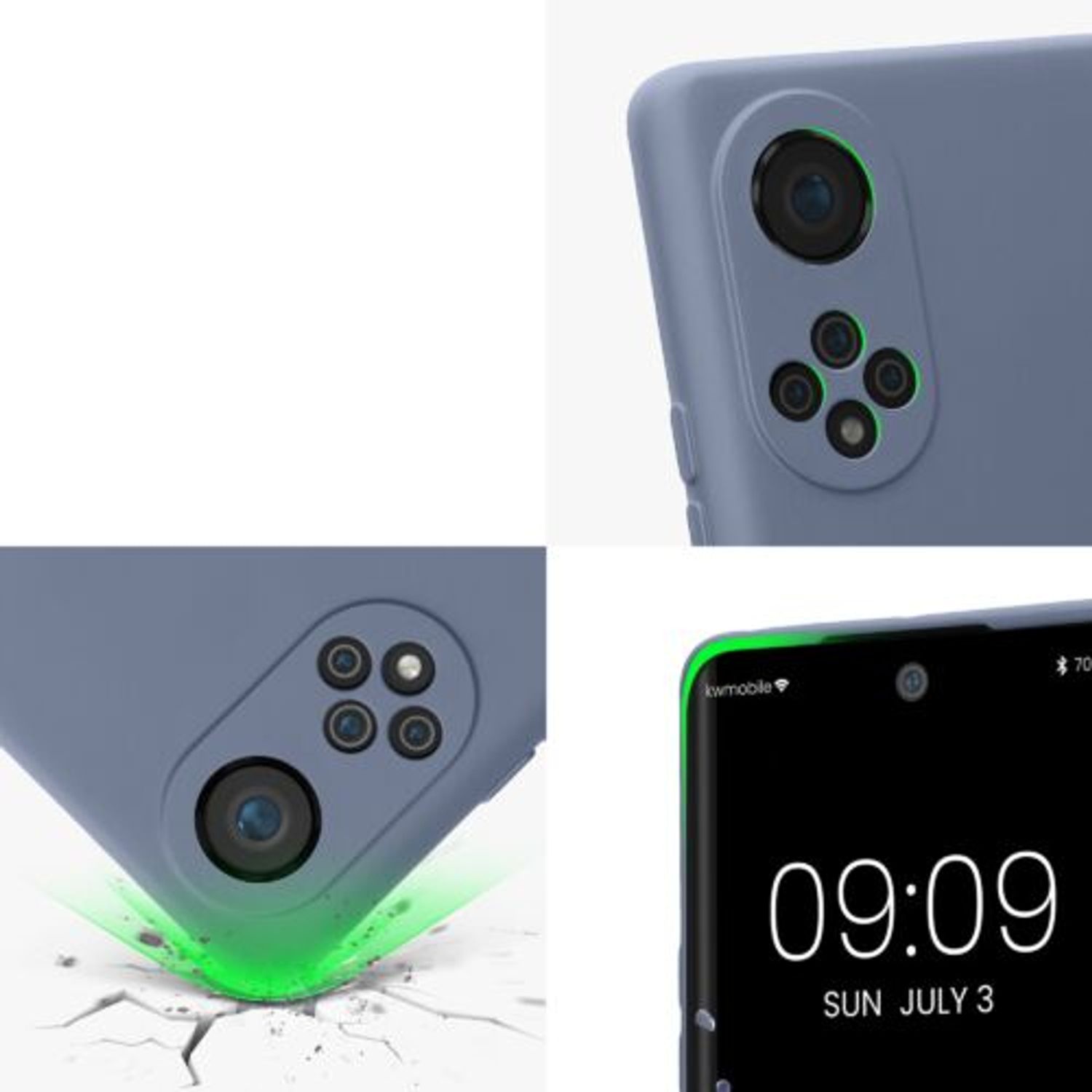Husa Kwmobile pentru Honor 50, Silicon, Albastru, 57828.12 fotografia produsului View 7 L