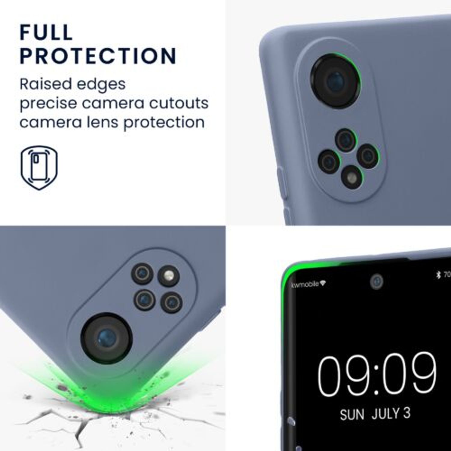 Husa Kwmobile pentru Honor 50, Silicon, Albastru, 57828.12 fotografia produsului View 3 L