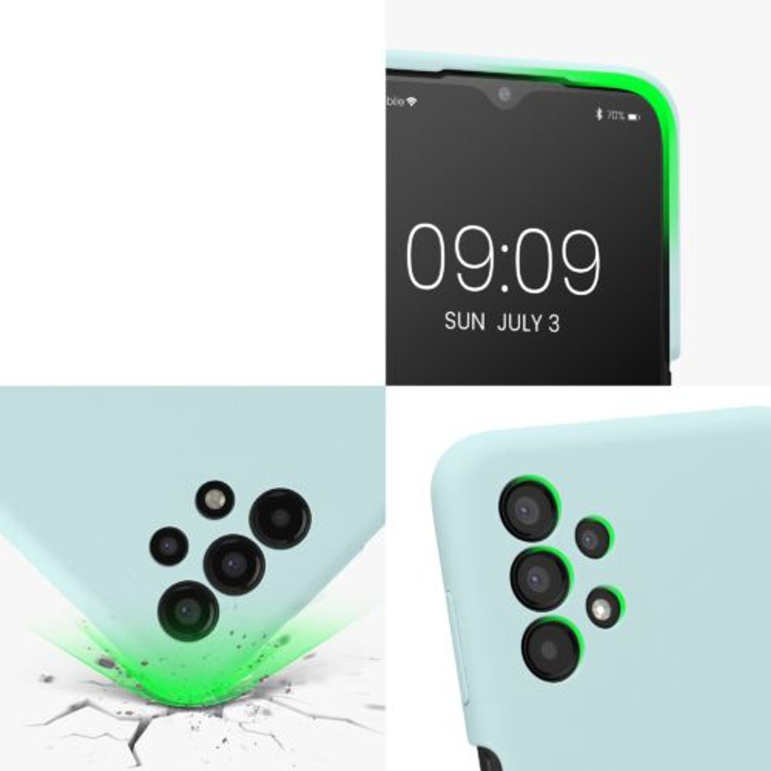 Husa Kwmobile pentru Samsung Galaxy A13, Silicon, Verde, 57832.200 fotografia produsului View 7 L