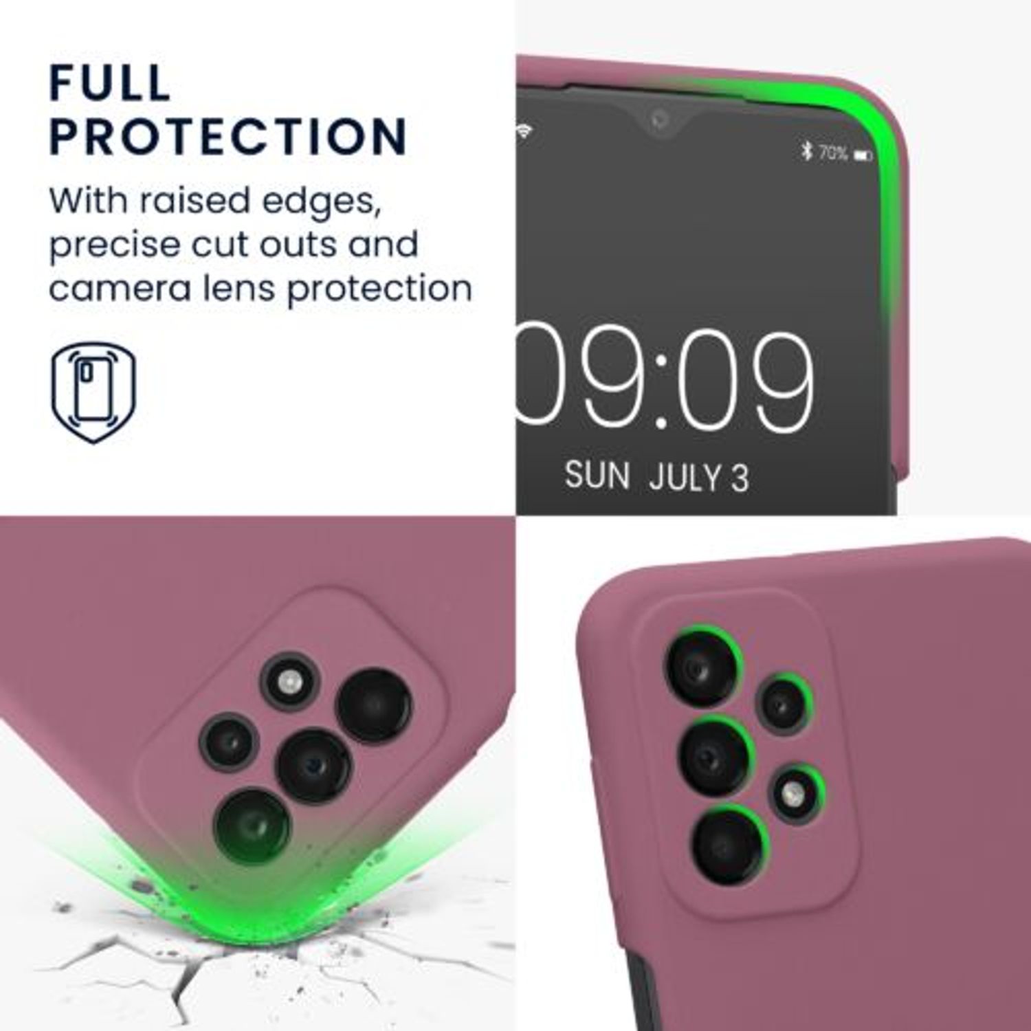 Husa Kwmobile pentru Samsung Galaxy A23, Silicon, Violet, 57829.167 fotografia produsului View 3 L