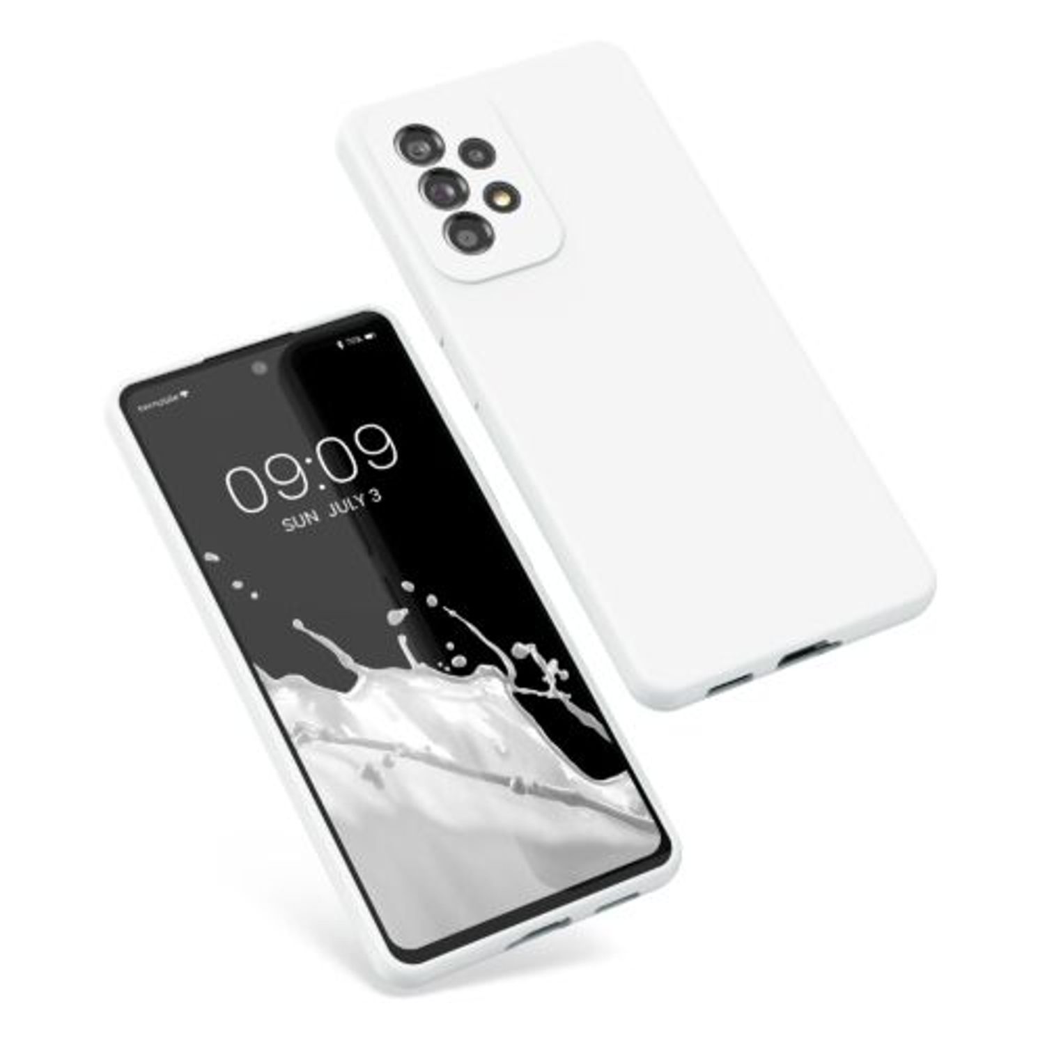 Husa Kwmobile pentru Samsung Galaxy A53 5G, Silicon, Alb, 57835.48 fotografia produsului